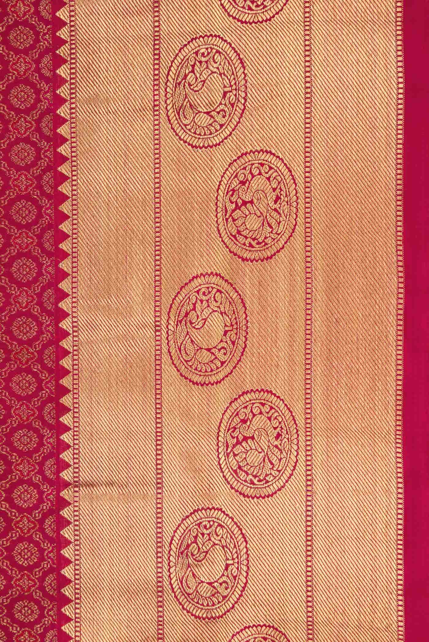 Pure Silk Pure Zari Maroon Dual Tone Kanchipuram Saree
