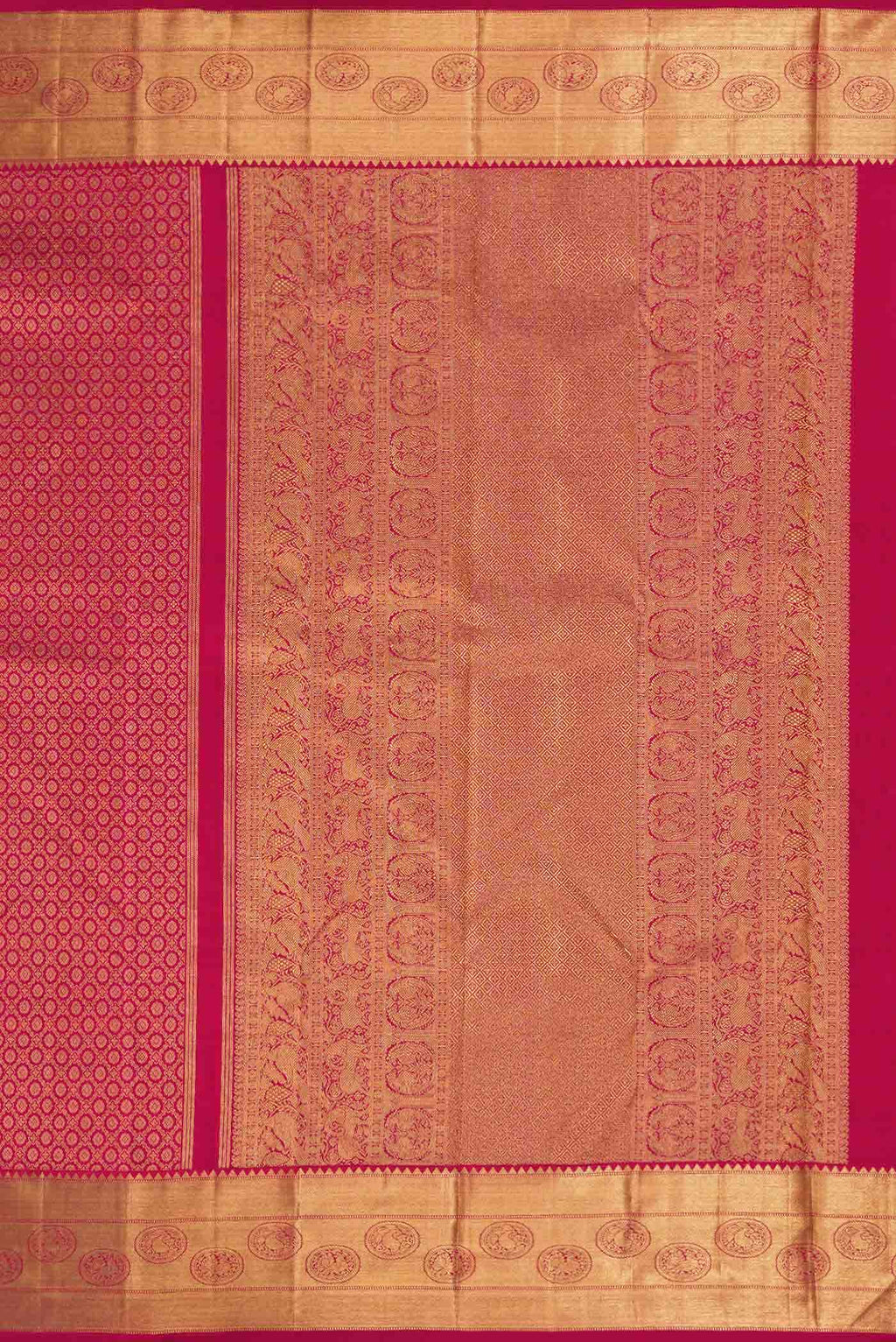 Pure Silk Pure Zari Maroon Dual Tone Kanchipuram Saree