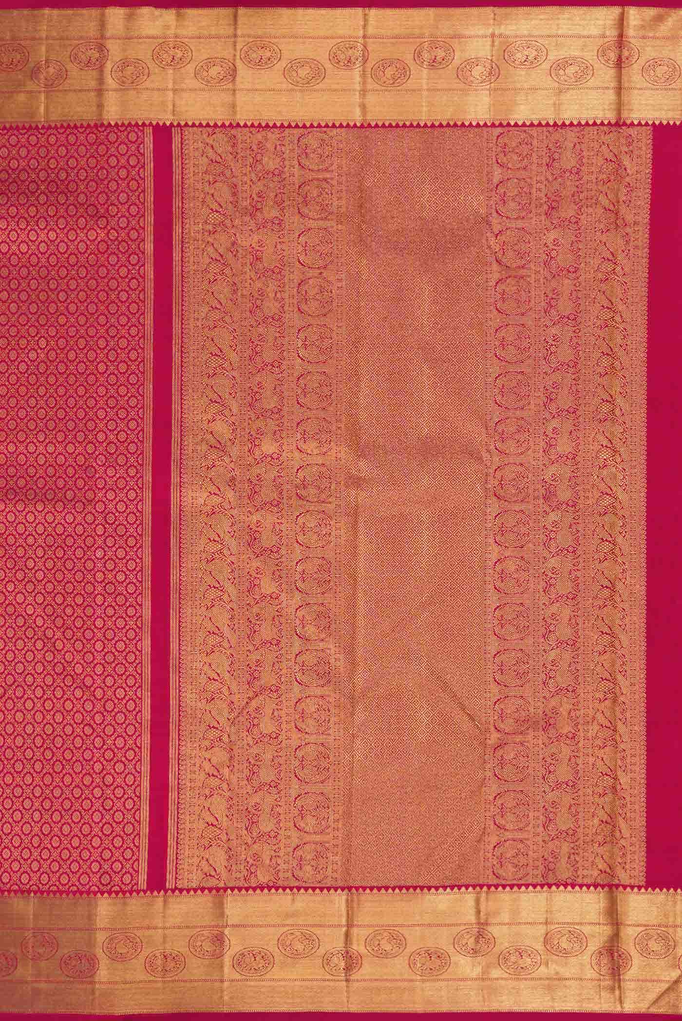 Pure Silk Pure Zari Maroon Dual Tone Kanchipuram Saree