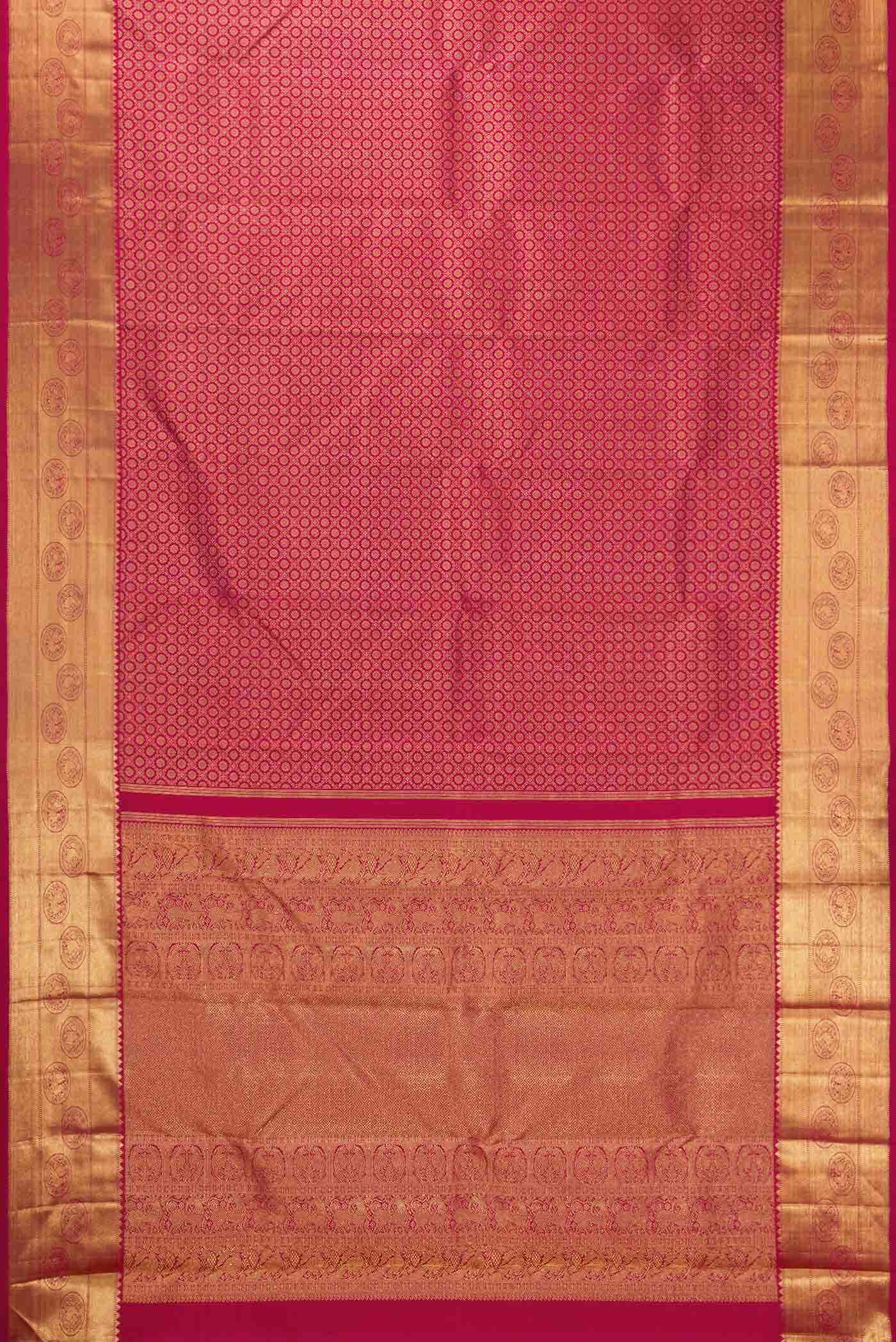Pure Silk Pure Zari Maroon Dual Tone Kanchipuram Saree