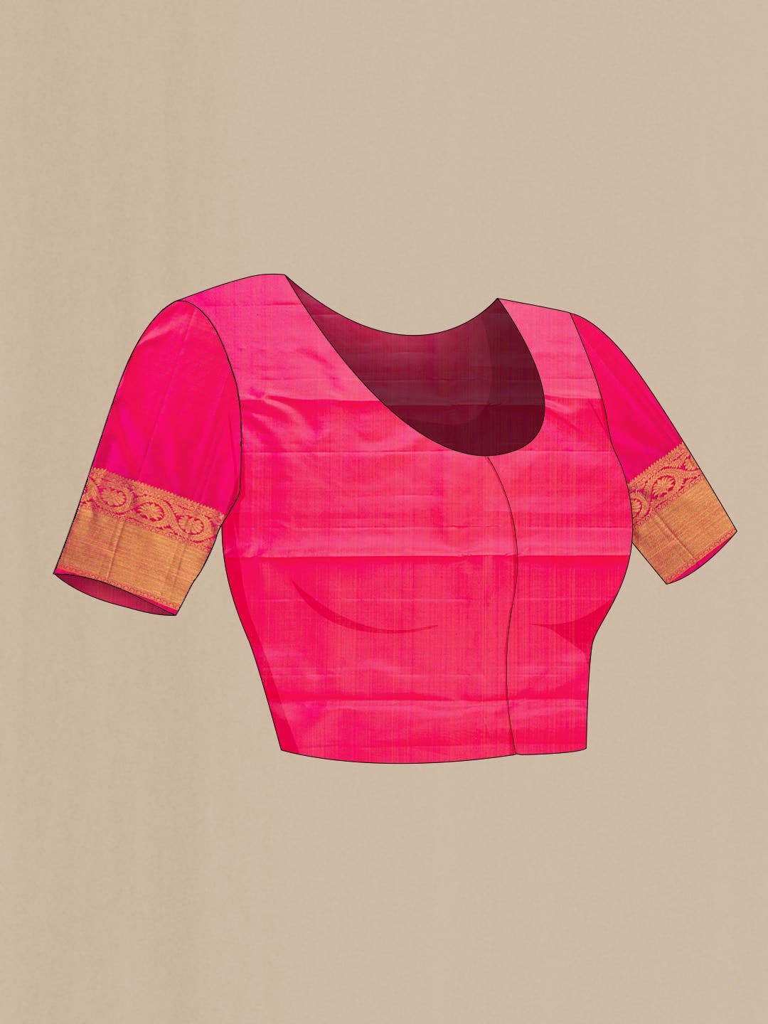 Pure Silk Pure Zari Pink Dual Tone Kanchipuram Saree
