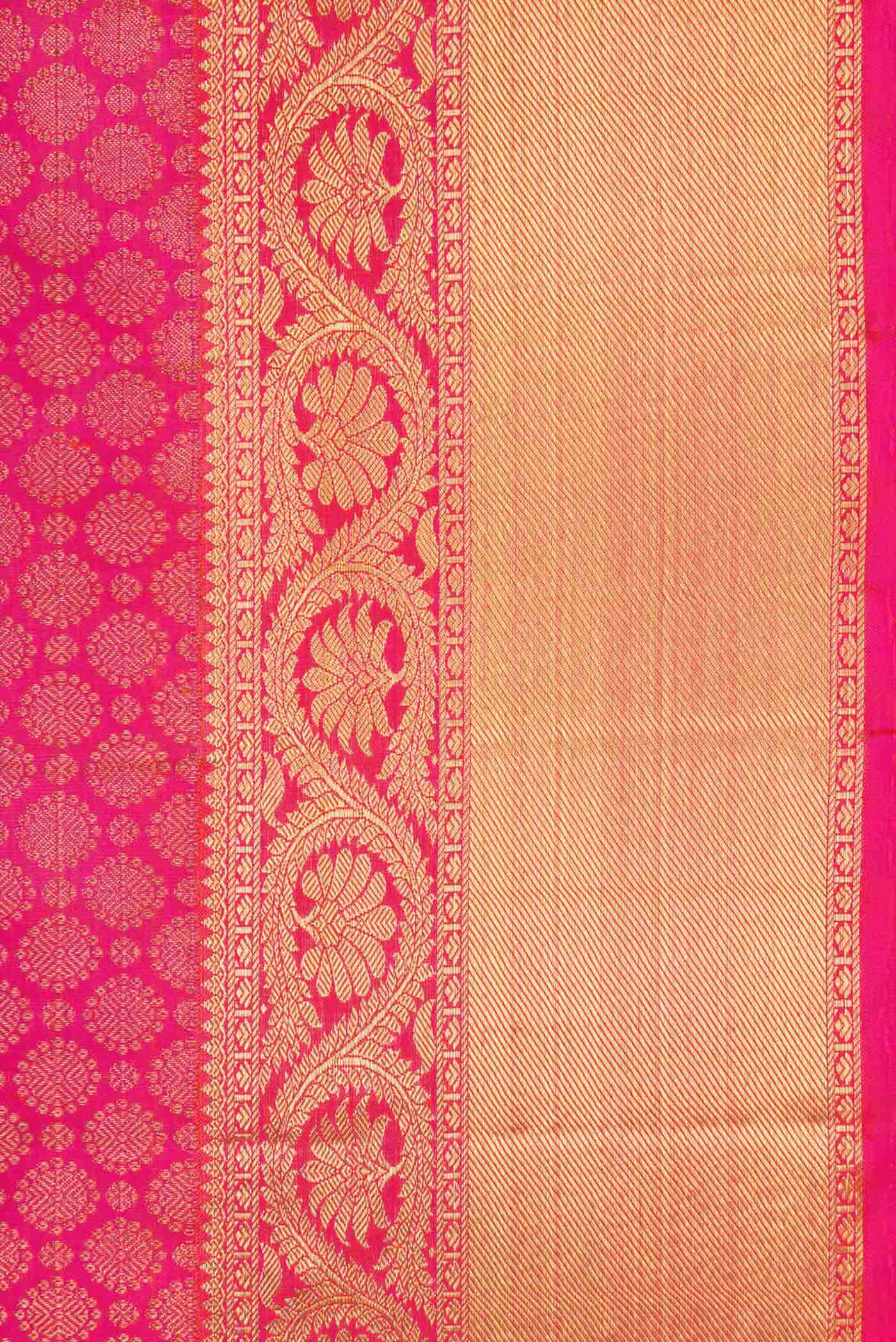 Pure Silk Pure Zari Pink Dual Tone Kanchipuram Saree