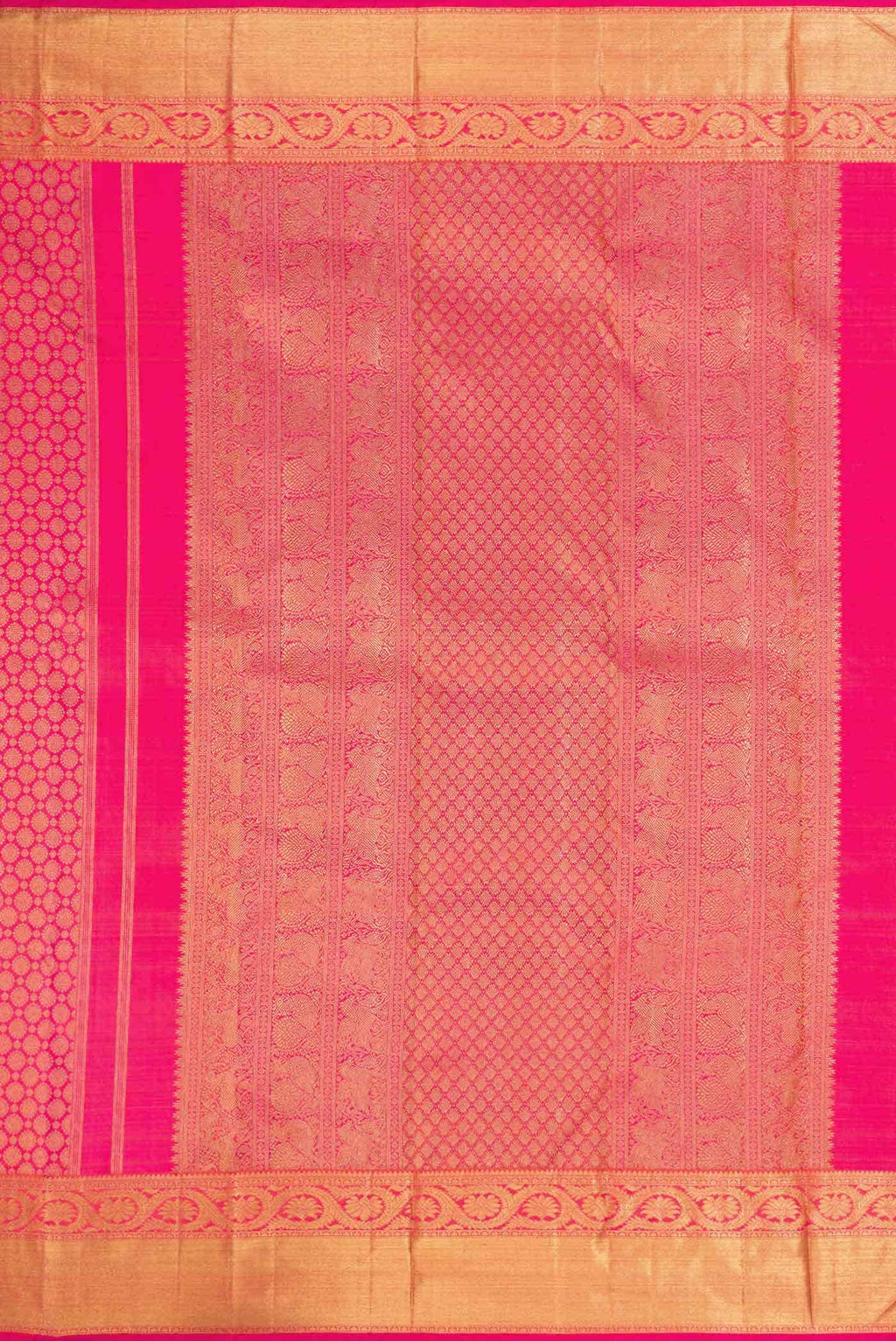 Pure Silk Pure Zari Pink Dual Tone Kanchipuram Saree
