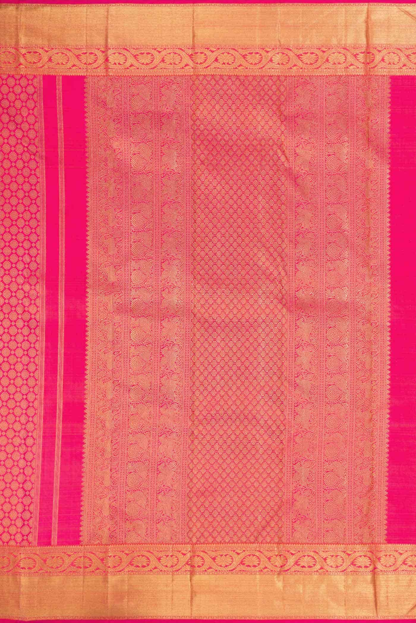 Pure Silk Pure Zari Pink Dual Tone Kanchipuram Saree