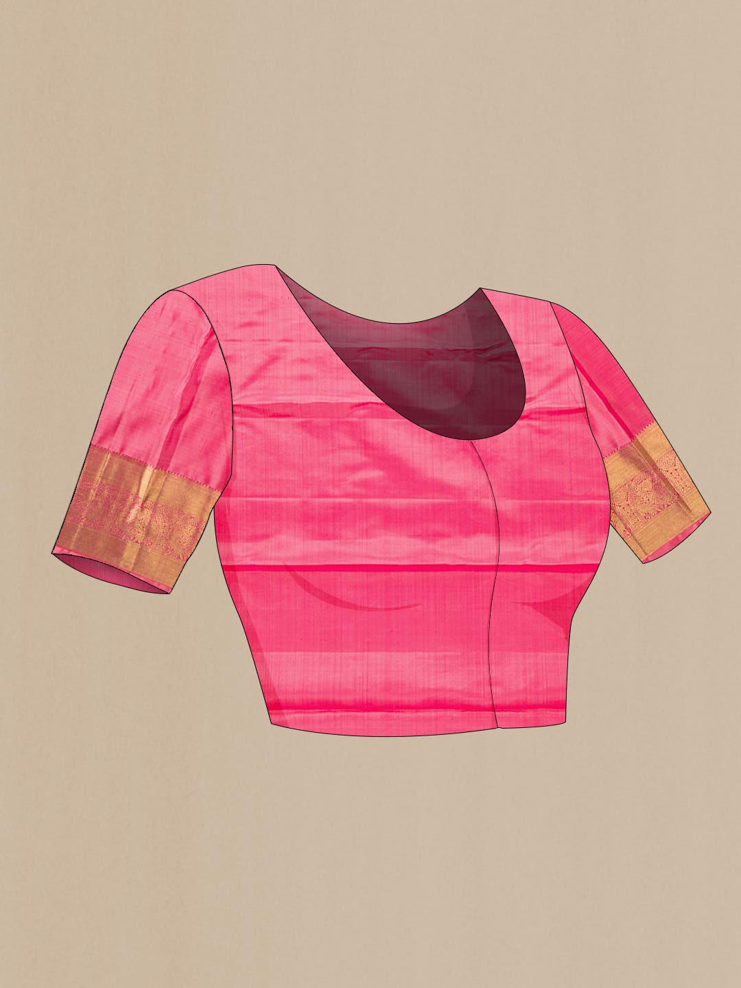 Pure Silk Pure Zari Pink Kanchipuram Saree