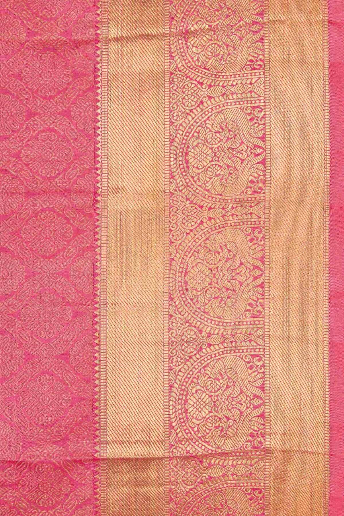 Pure Silk Pure Zari Pink Kanjivaram Saree