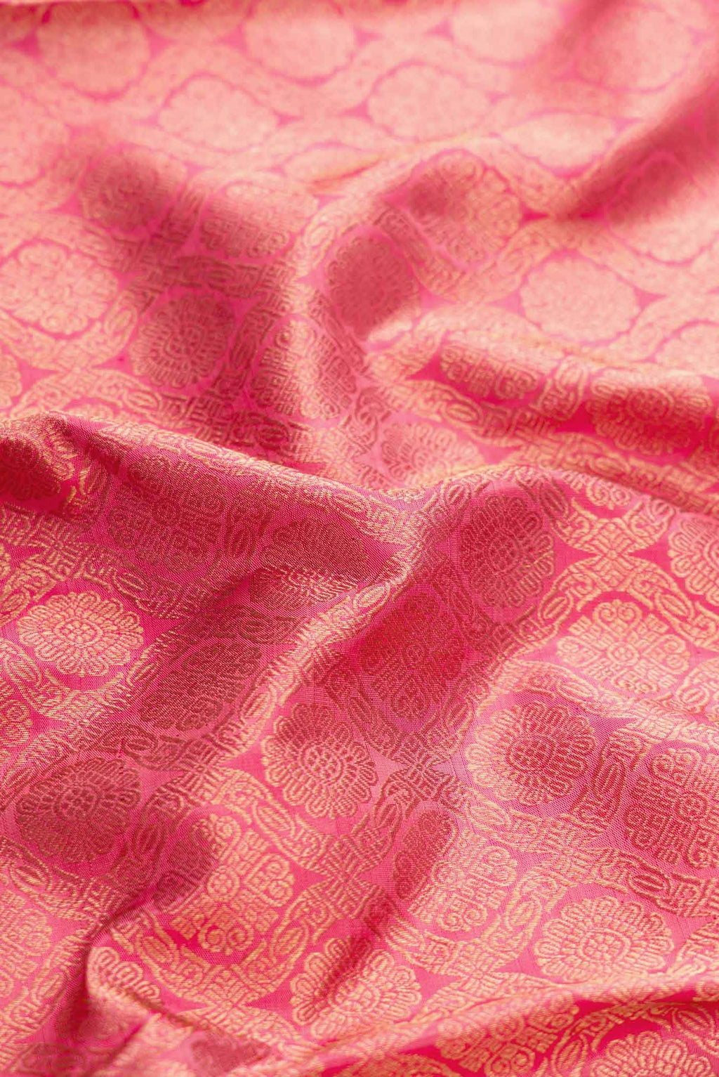 Pure Silk Pure Zari Pink Kanchipuram Saree