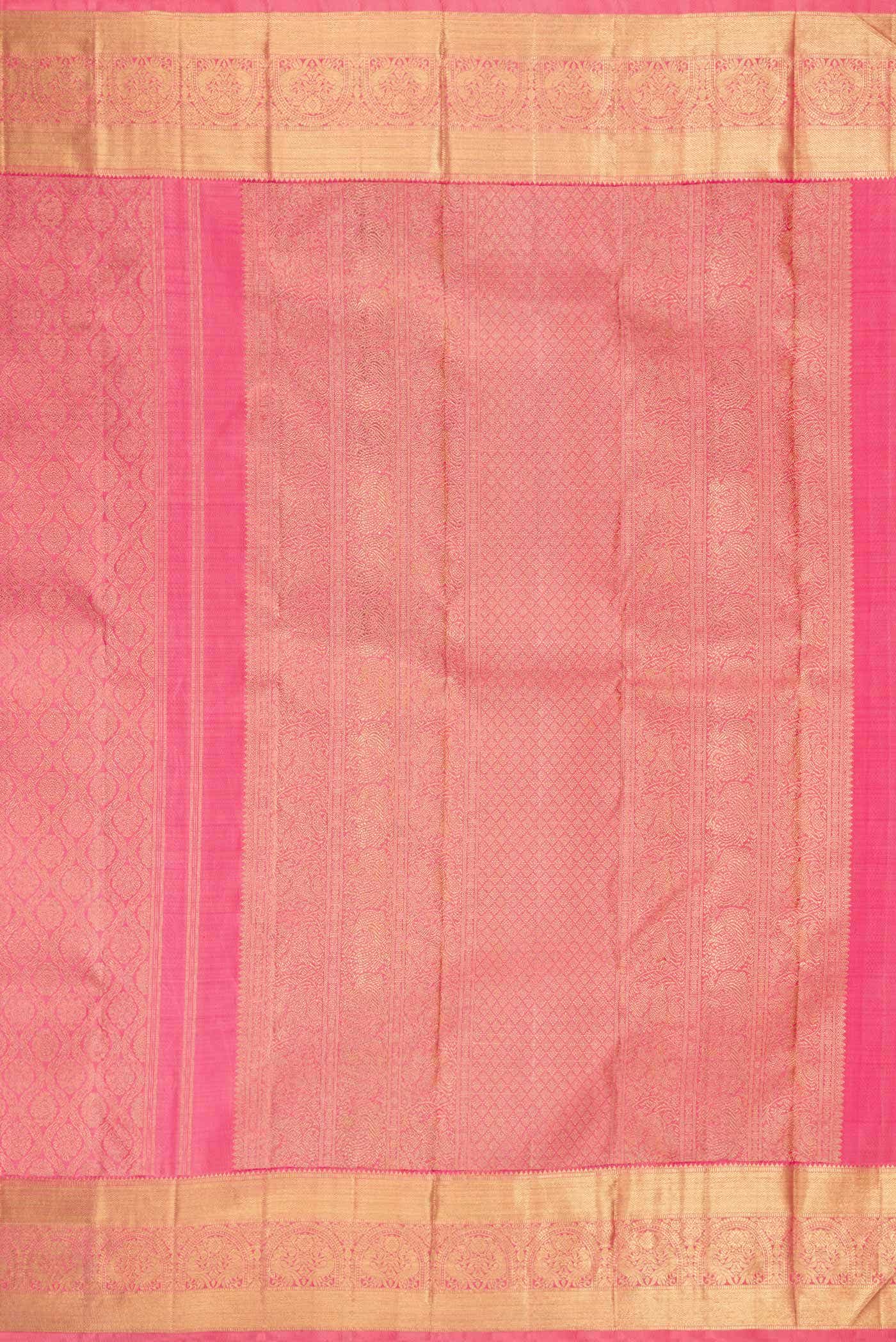 Pure Silk Pure Zari Pink Kanchipuram Saree