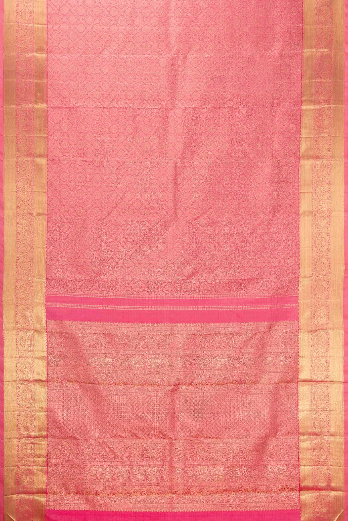 Pure Silk Pure Zari Pink Kanchipuram Saree