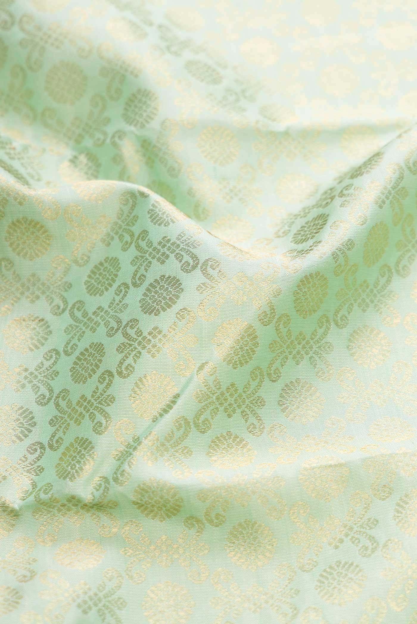 Pure Silk Pure Zari Light Green Kanchipuram Saree