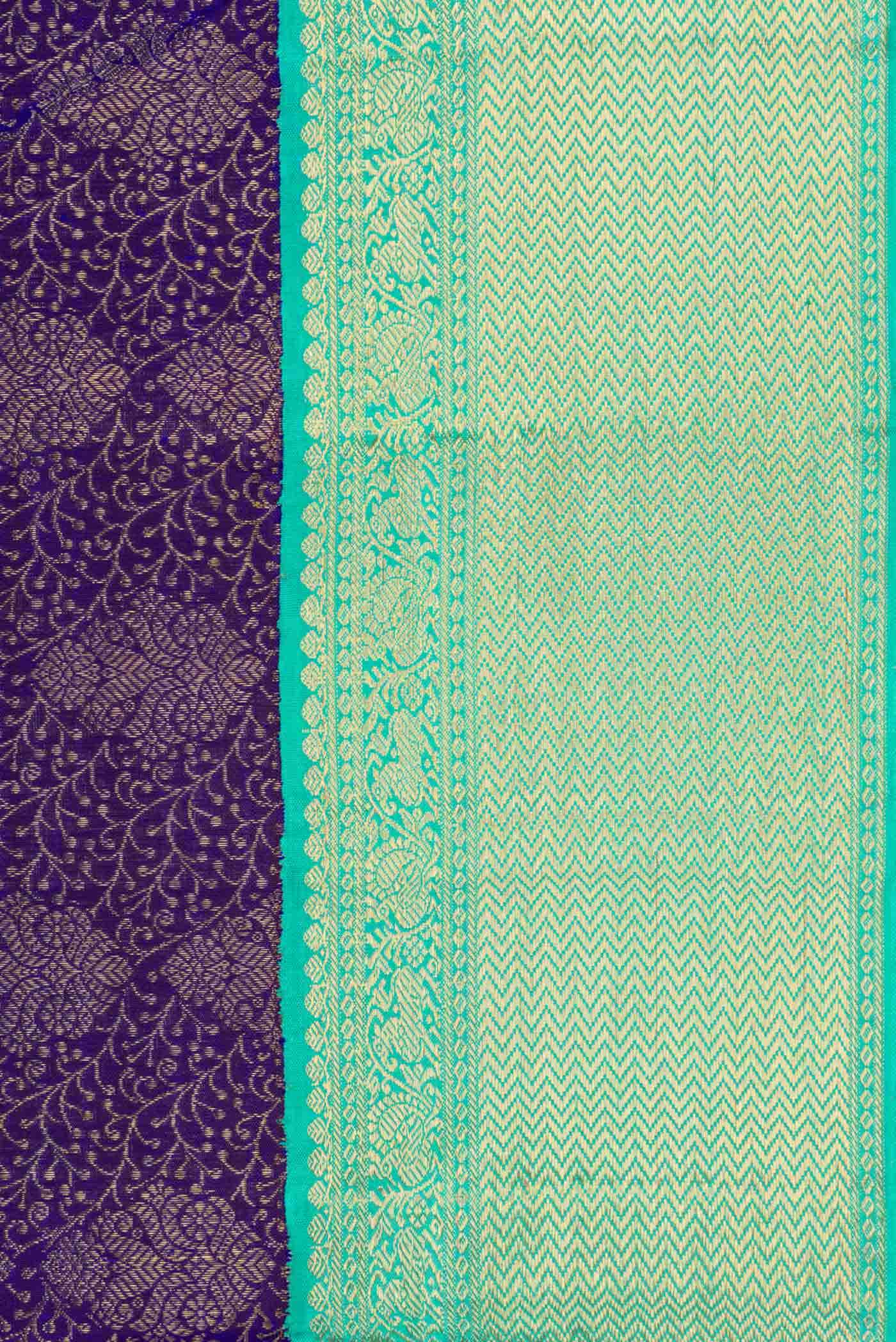 Pure Silk Pure Zari Royal Blue Kanchipuram Saree