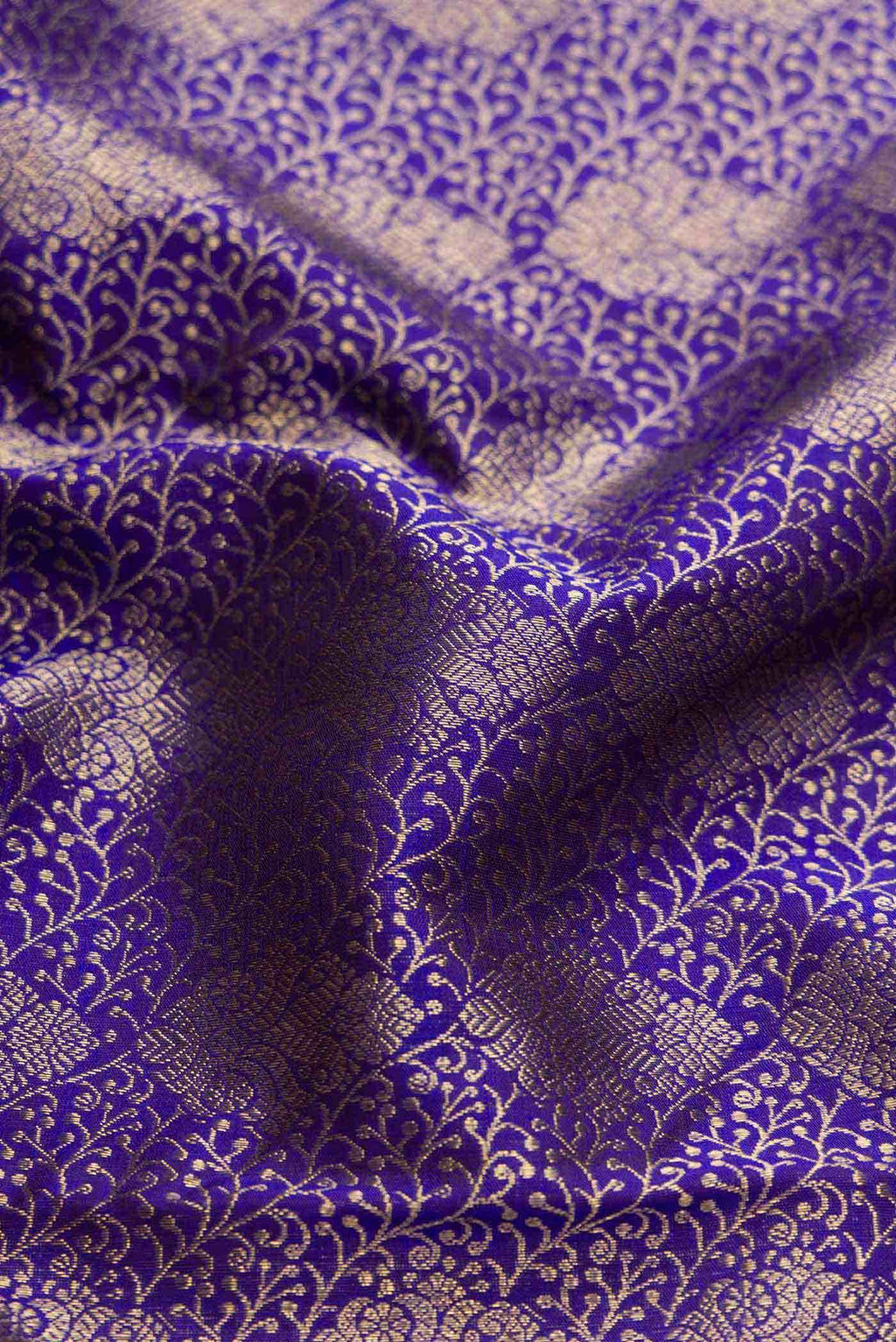 Pure Silk Pure Zari Royal Blue Kanchipuram Saree