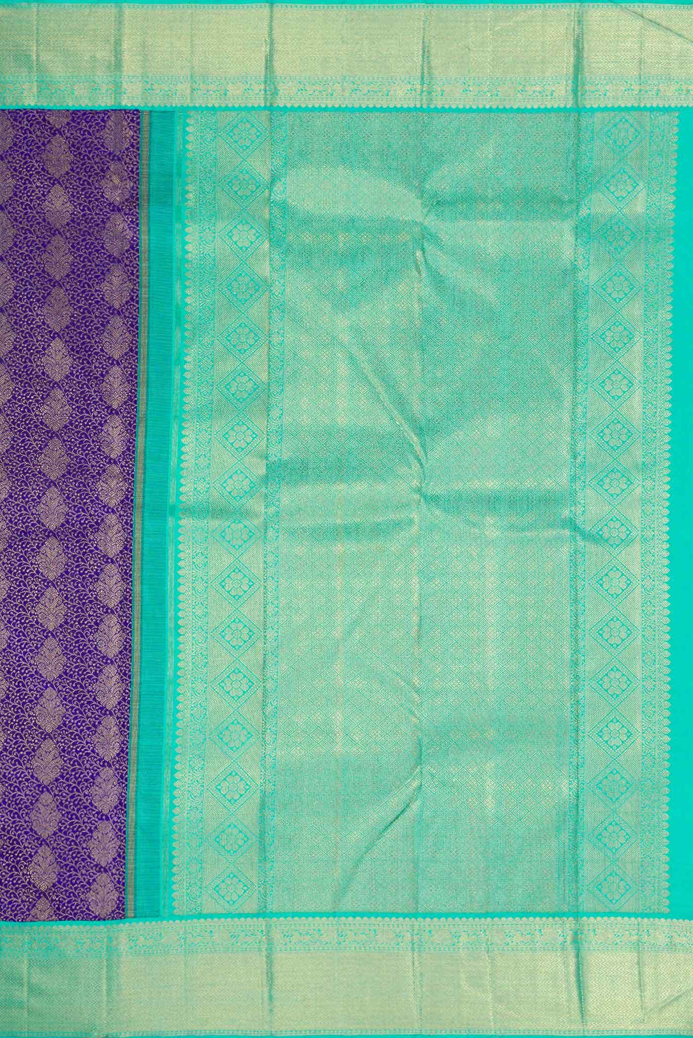 Pure Silk Pure Zari Royal Blue Kanchipuram Saree