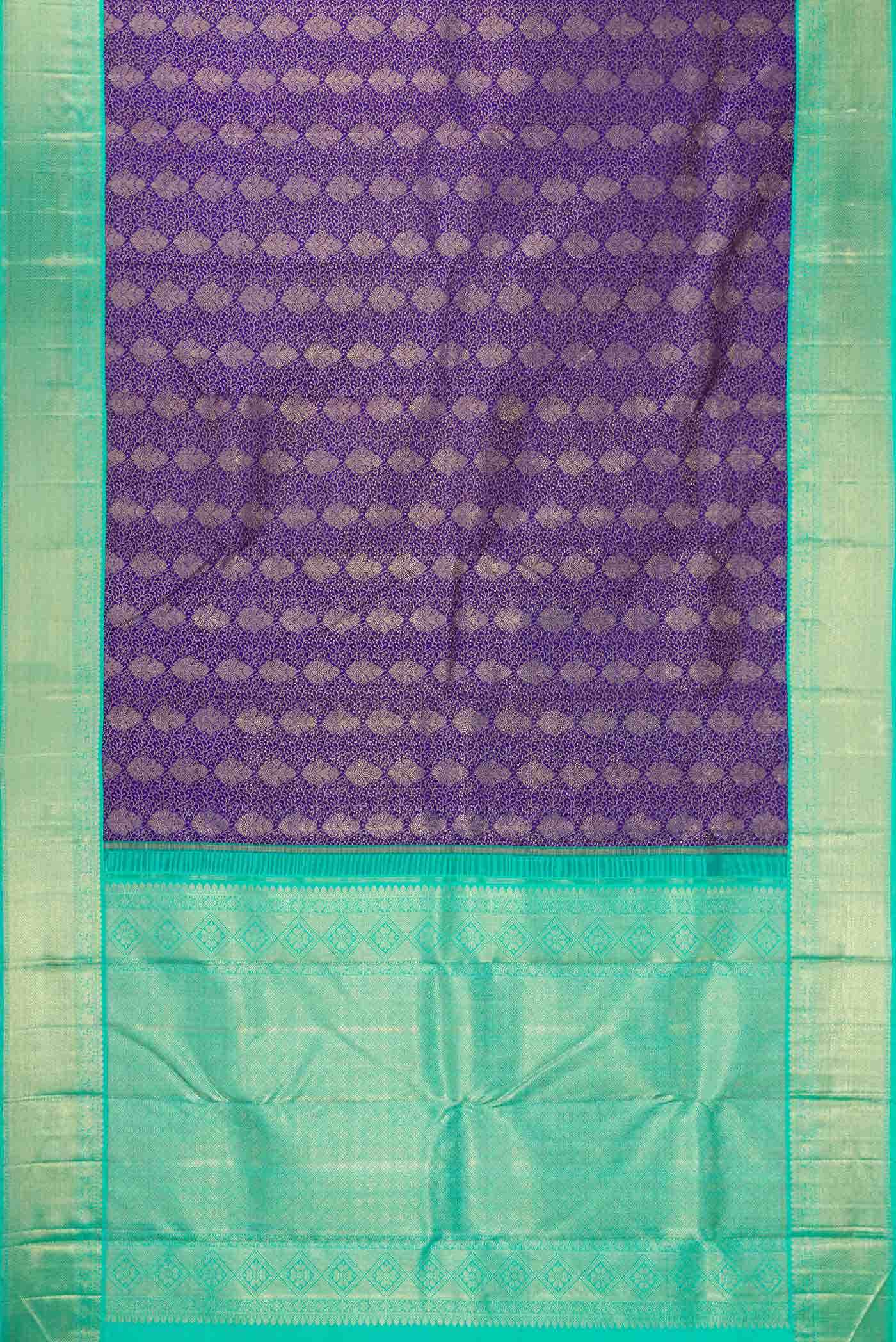 Pure Silk Pure Zari Royal Blue Kanchipuram Saree