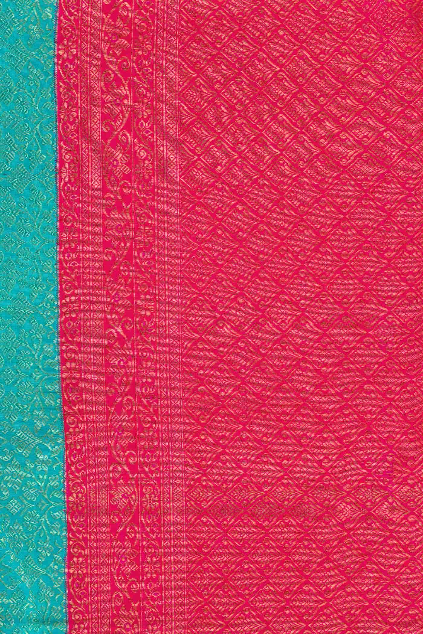 Pure Silk Pure Zari Sky Blue Kanjivaram Saree