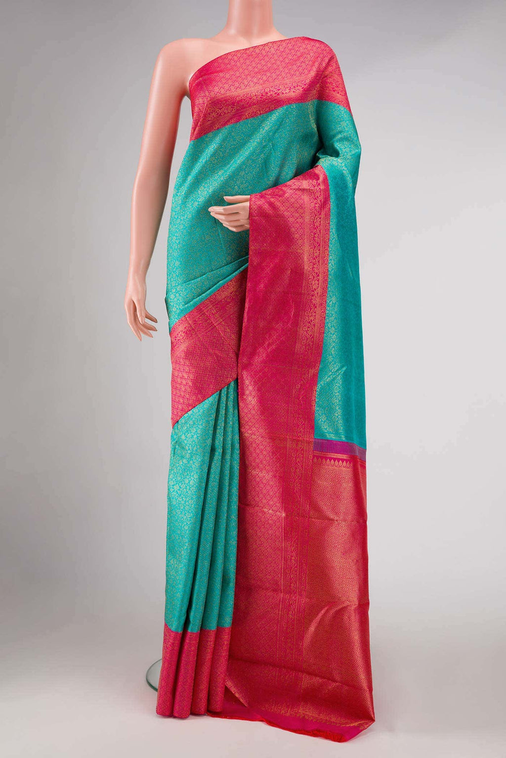 Pure Silk Pure Zari Sky Blue Kanchipuram Saree