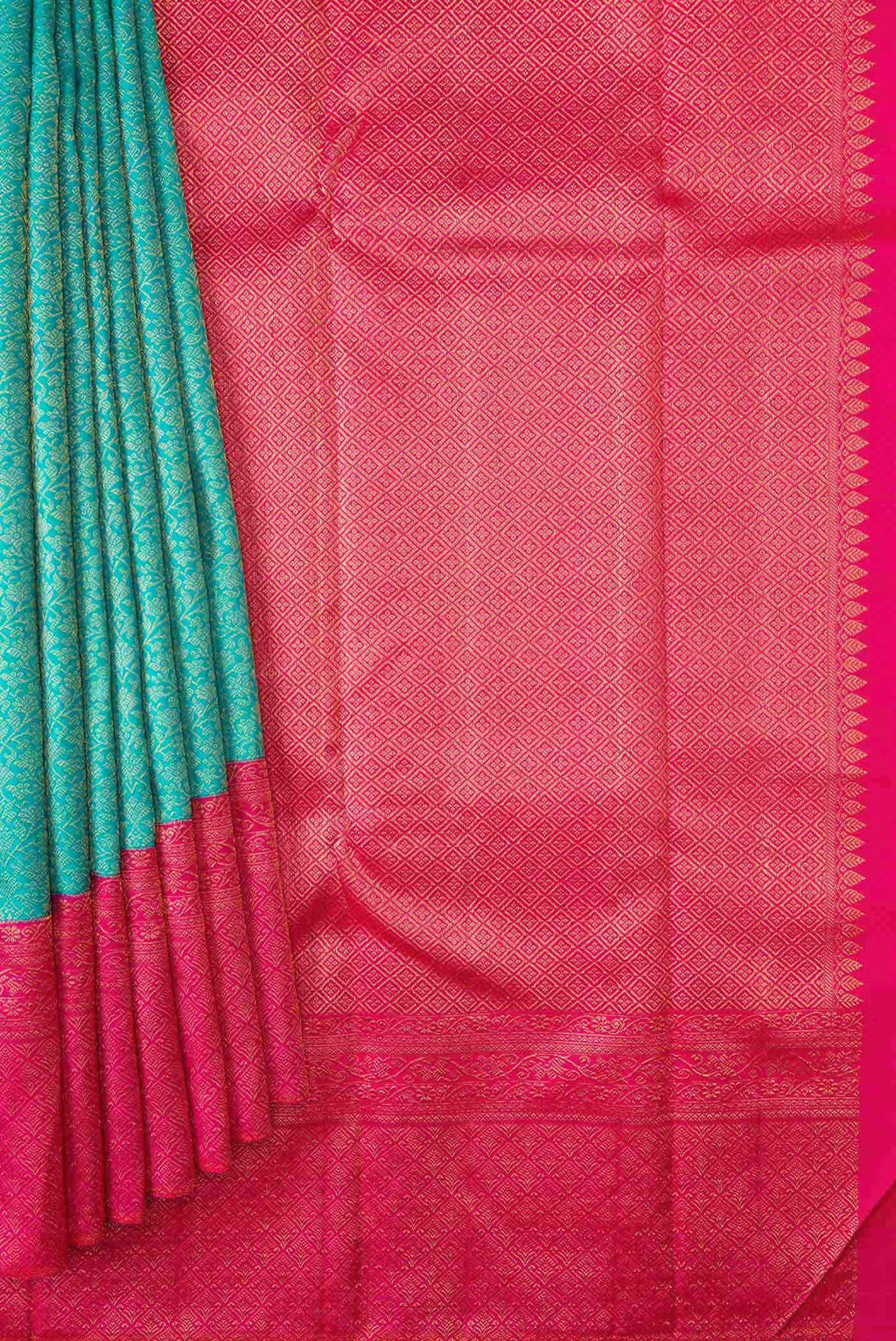 Pure Silk Pure Zari Sky Blue Kanchipuram Saree