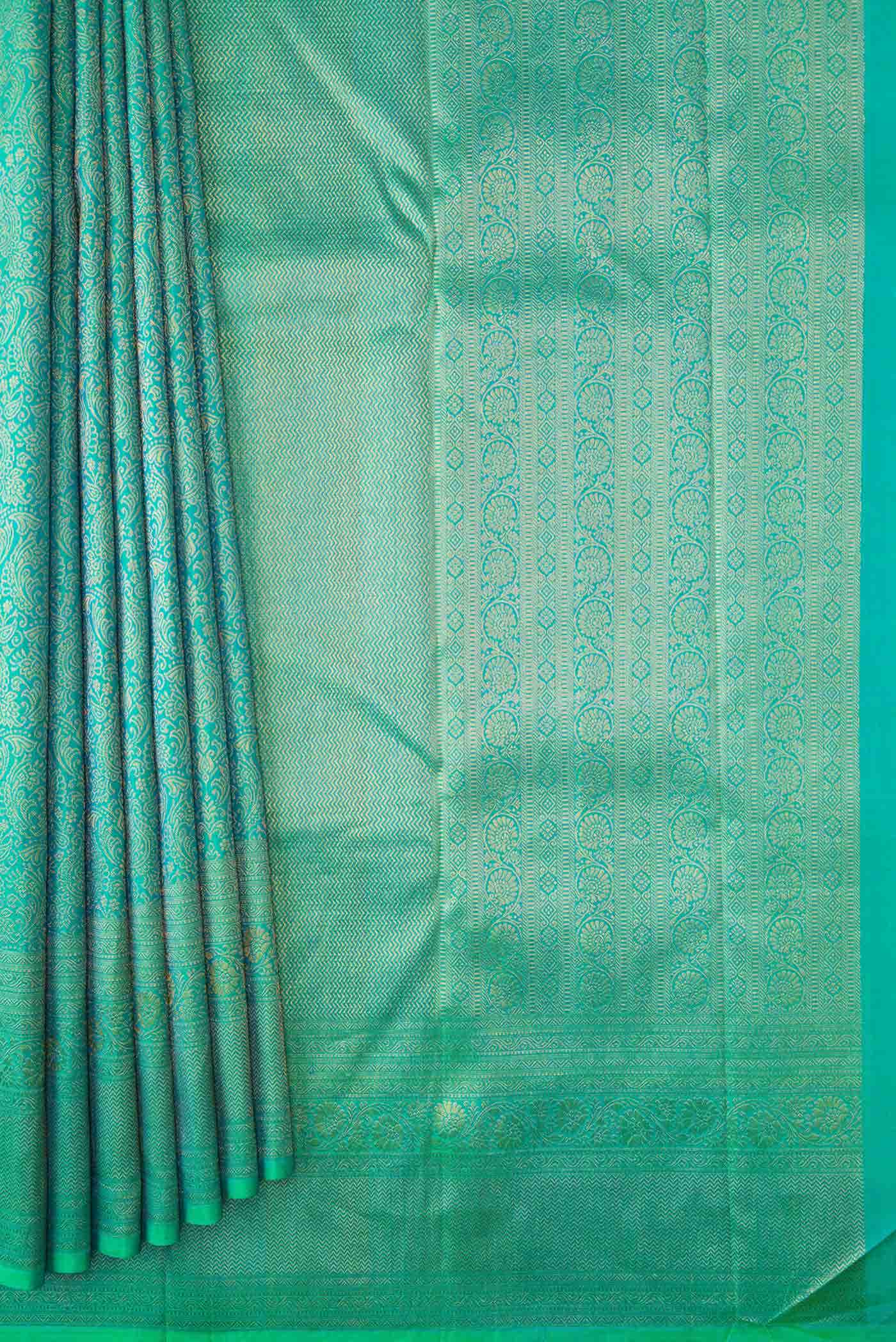 Green Dual Tone Kanchipuram Silk Saree