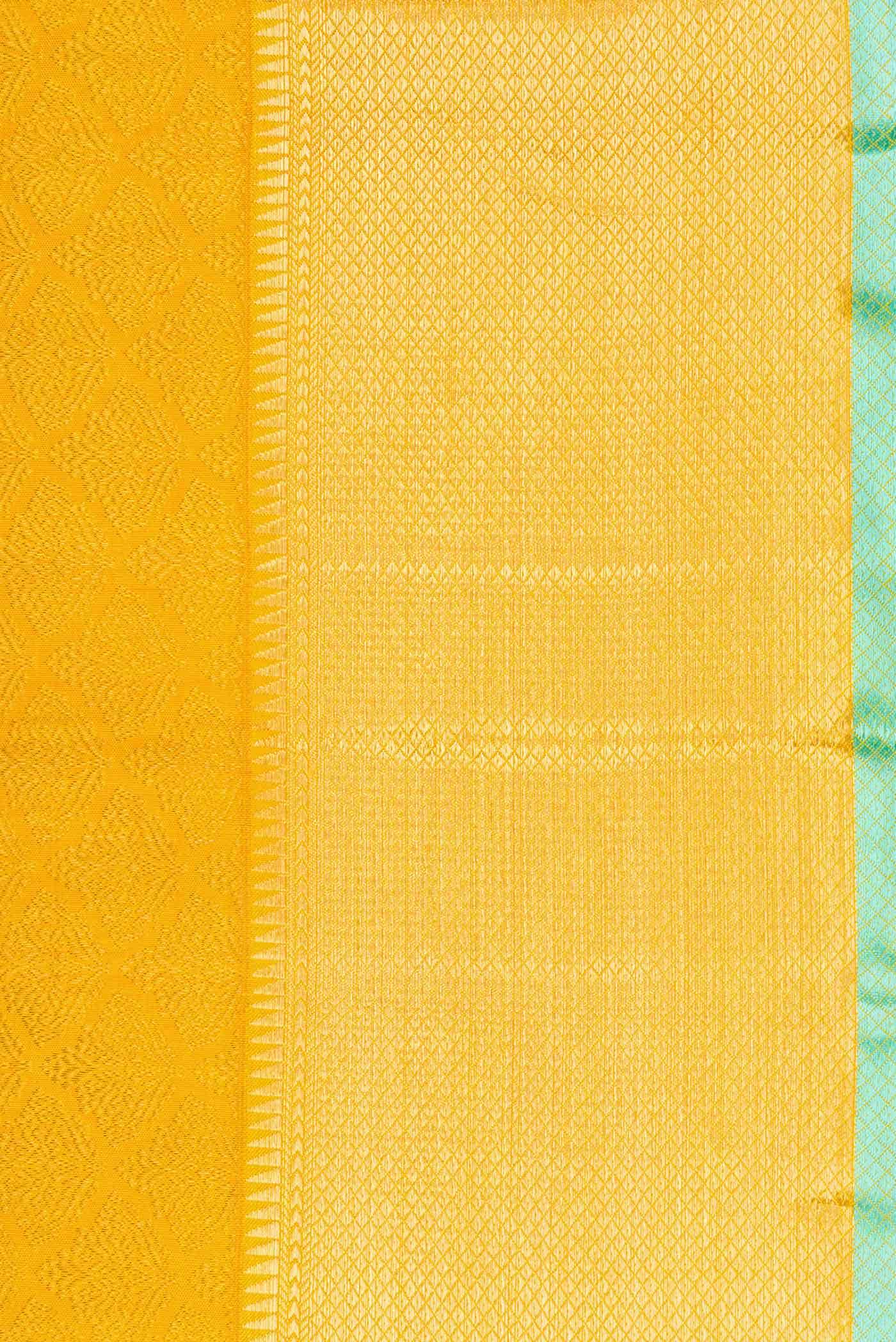Pure Silk Pure Zari Yellow Dual Tone Kanchipuram Saree