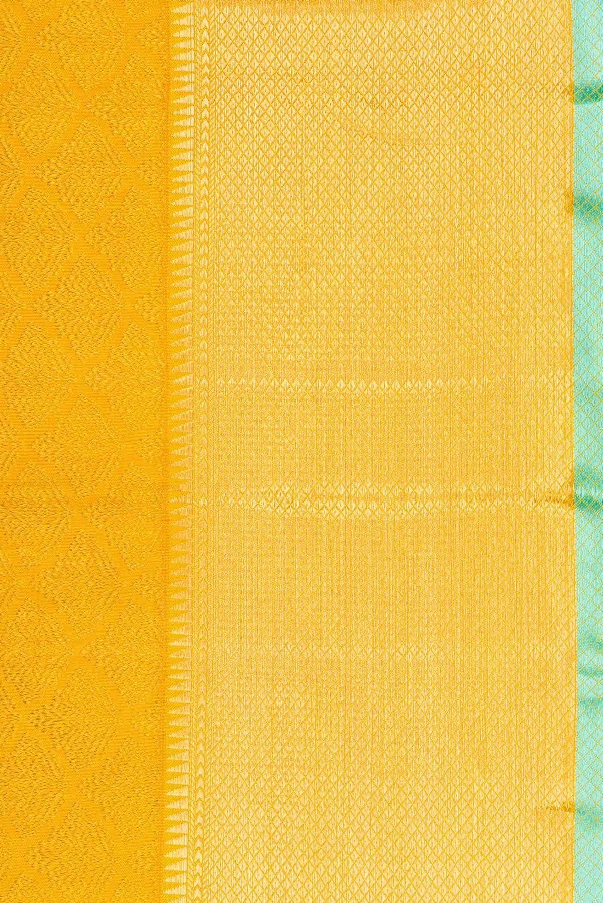 Pure Silk Pure Zari Yellow Dual Tone Kanjivaram Saree