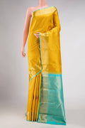 Pure Silk Pure Zari Yellow Dual Tone Kanjivaram Saree