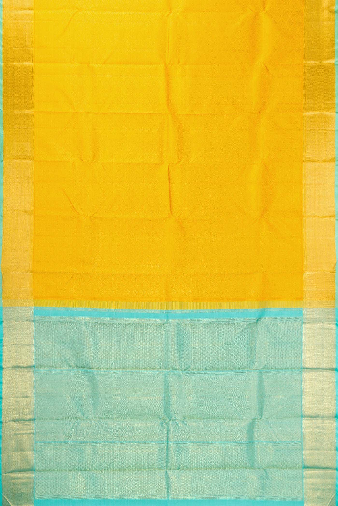 Pure Silk Pure Zari Yellow Dual Tone Kanchipuram Saree