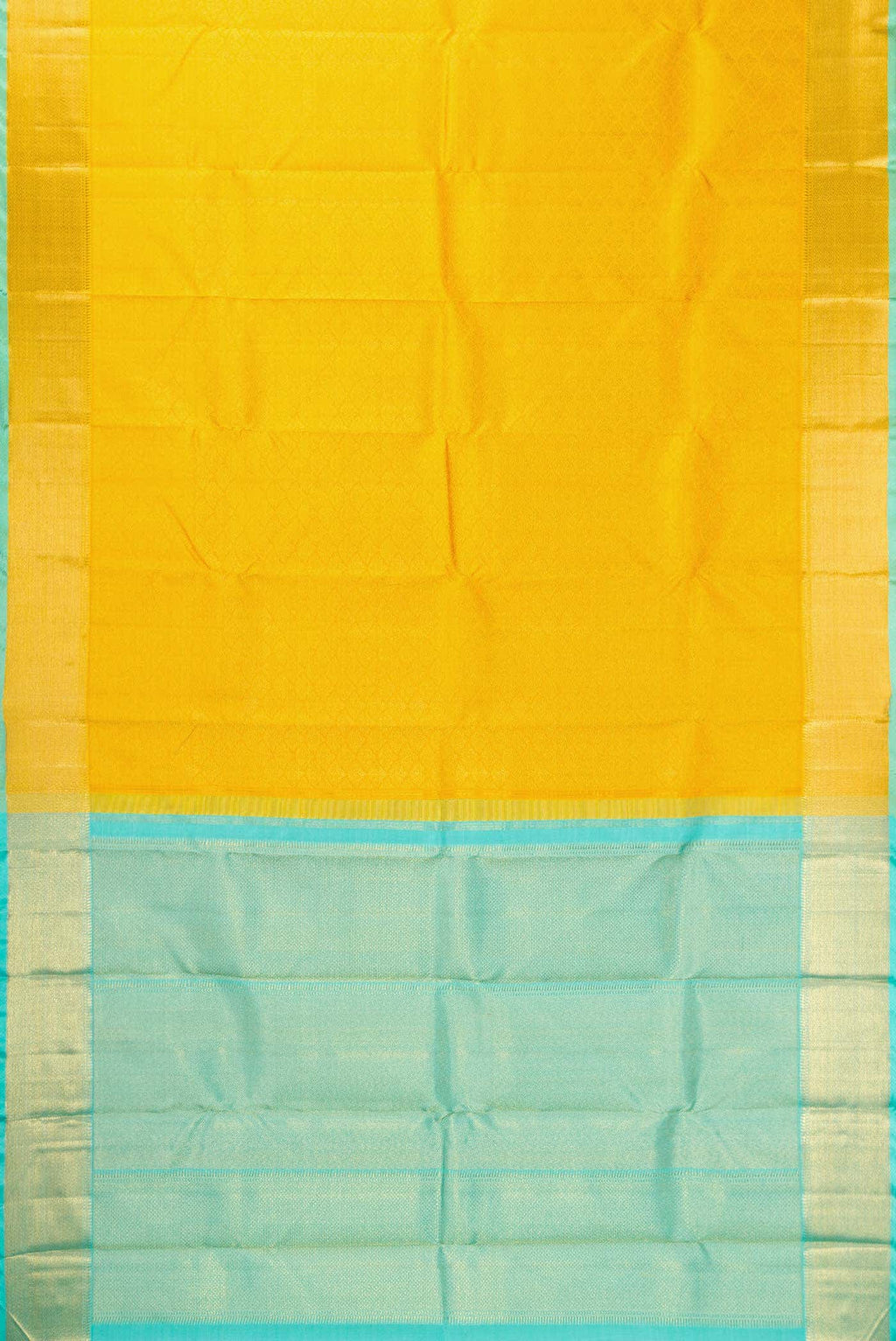 Pure Silk Pure Zari Yellow Dual Tone Kanchipuram Saree