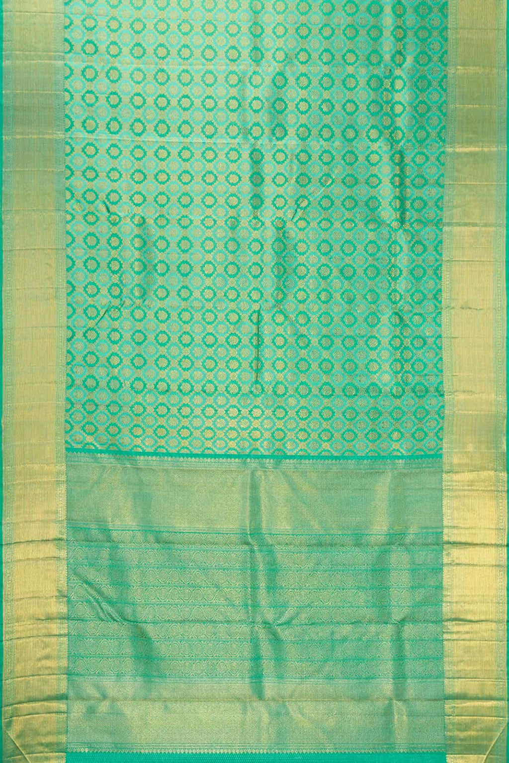 Pure Silk Pure Zari Green Dual Tone Kanchipuram Saree