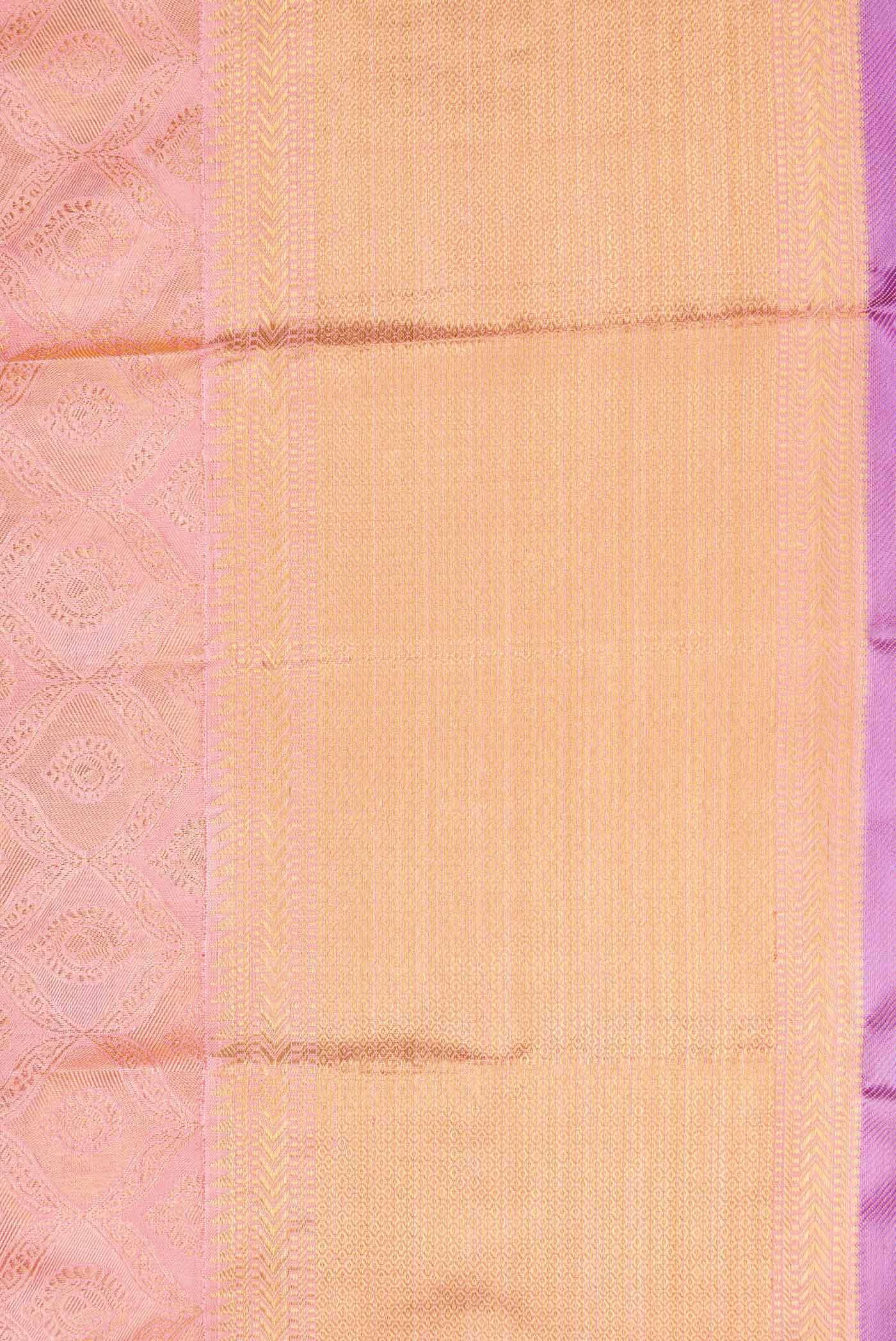 Pure Silk Pure Zari Rose pink Kanjivaram Saree