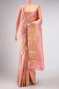 Pure Silk Pure Zari Rose pink Kanjivaram Saree