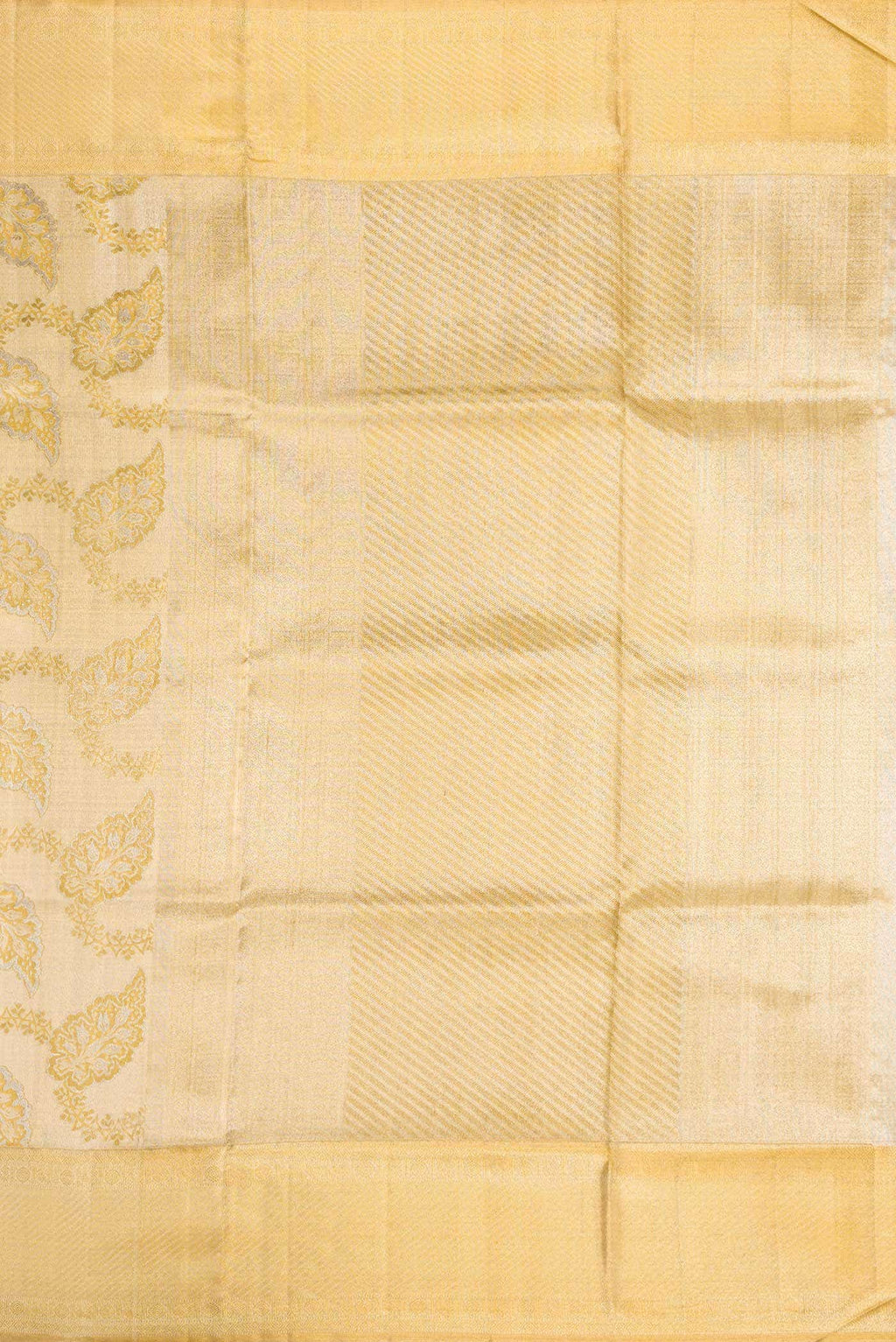 Pure Silk Pure Zari Gold Dual Tone Kanchipuram Tissue Saree