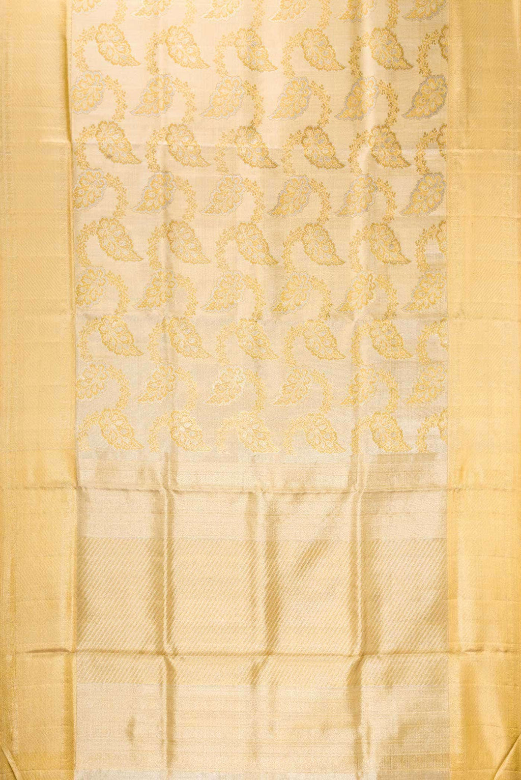 Pure Silk Pure Zari Gold Dual Tone Kanchipuram Tissue Saree
