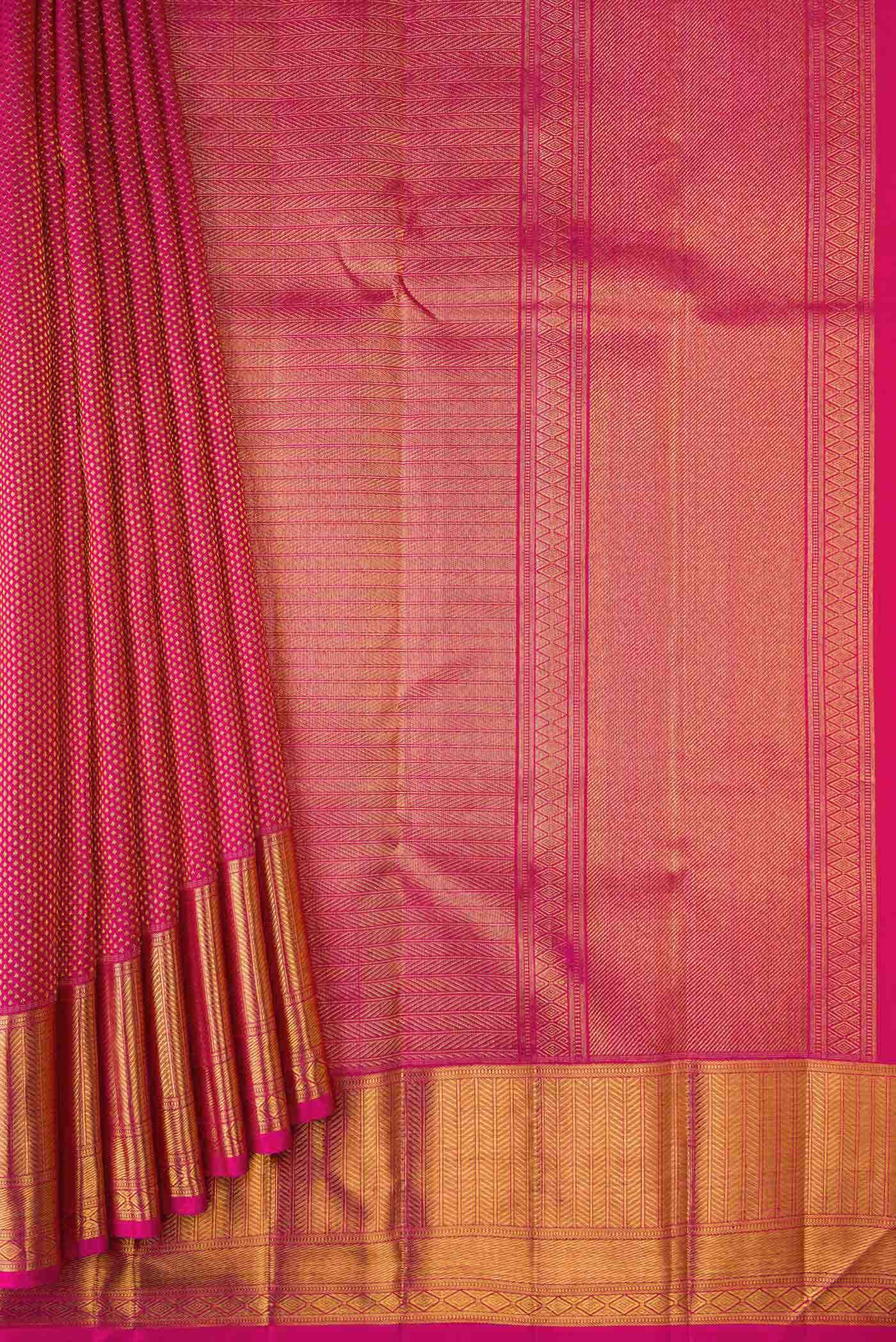 Pure Silk Pure Zari Pink Kanchipuram Saree