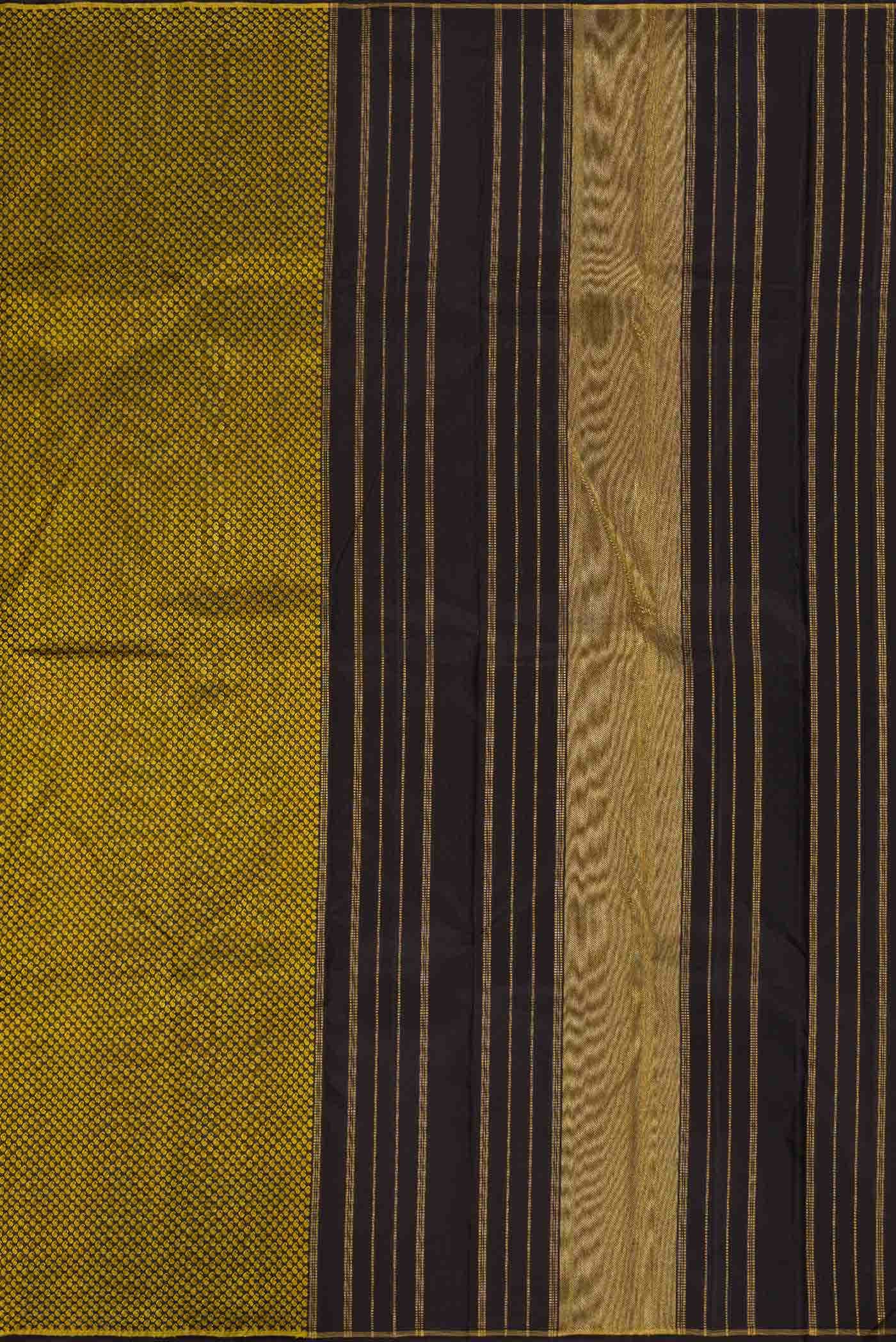 Pure Silk Pure Zari Black Dual Tone Kanchipuram Saree