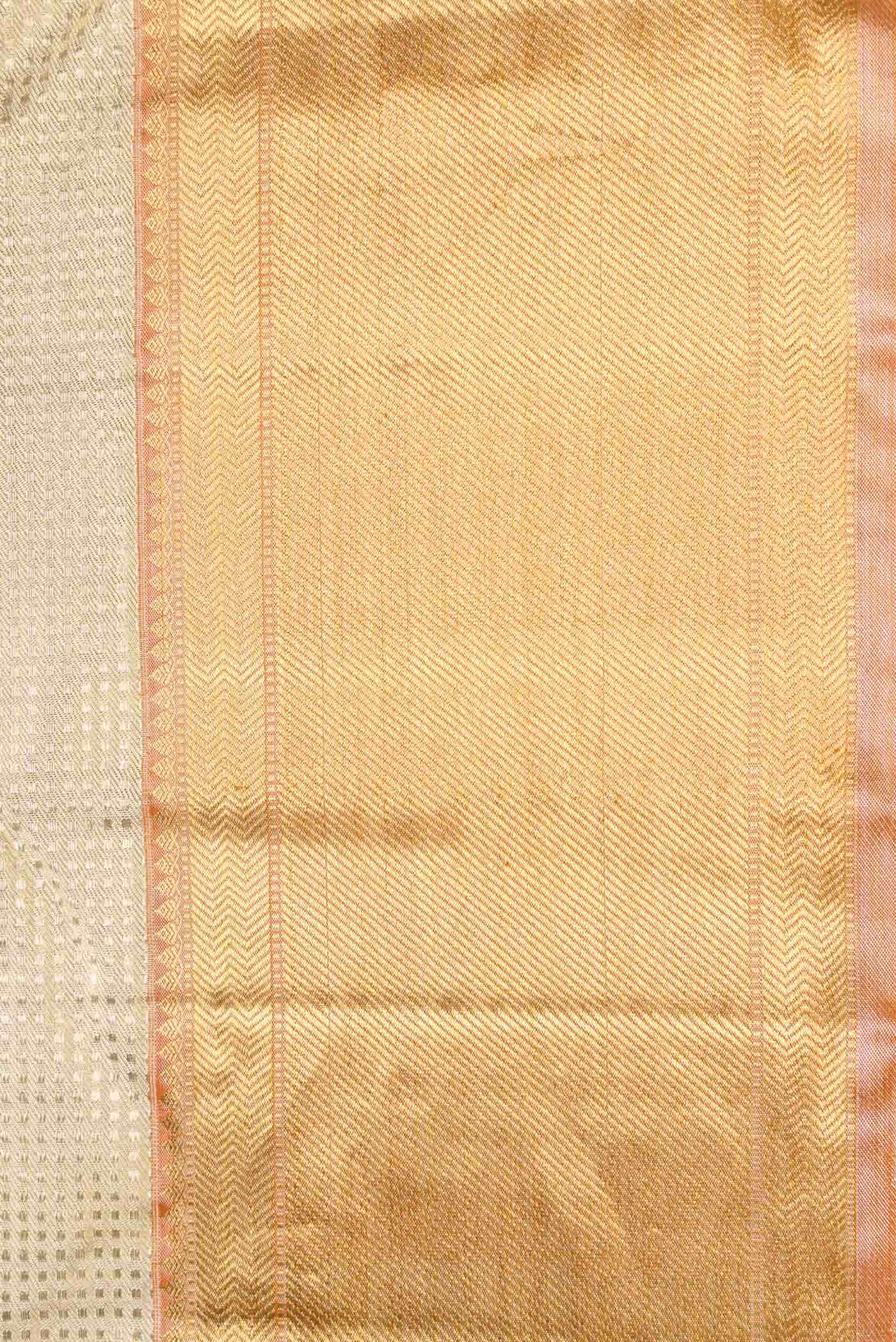 Pure Silk Pure Zari Gold Dual Tone Kanchipuram Tissue Saree