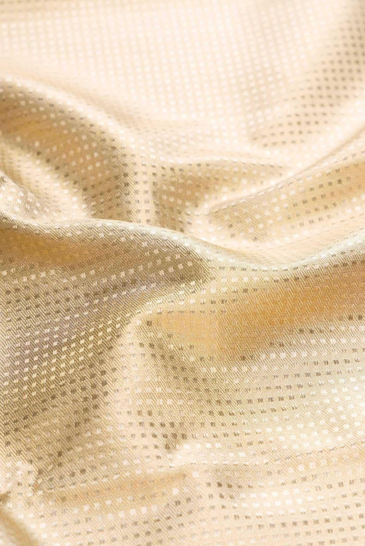 Pure Silk Pure Zari Gold Dual Tone Kanchipuram Tissue Saree