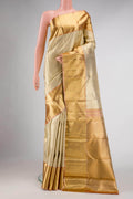 Pure Silk Pure Zari Gold Dual Tone Kanjivaram Tissue Saree