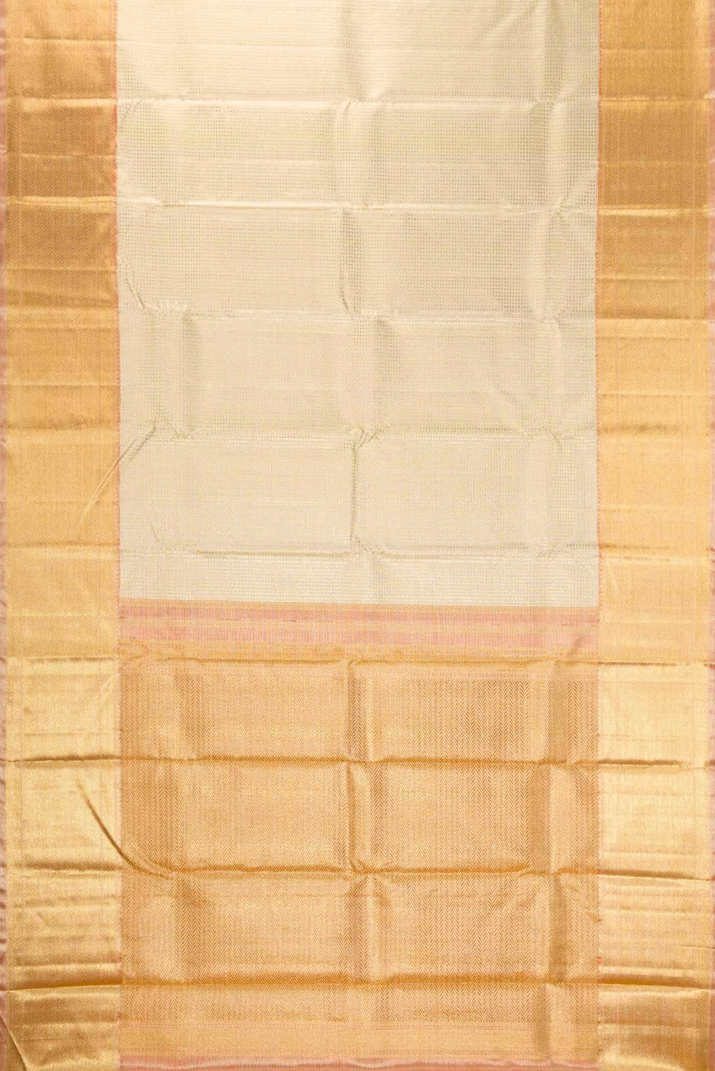 Pure Silk Pure Zari Gold Dual Tone Kanchipuram Tissue Saree