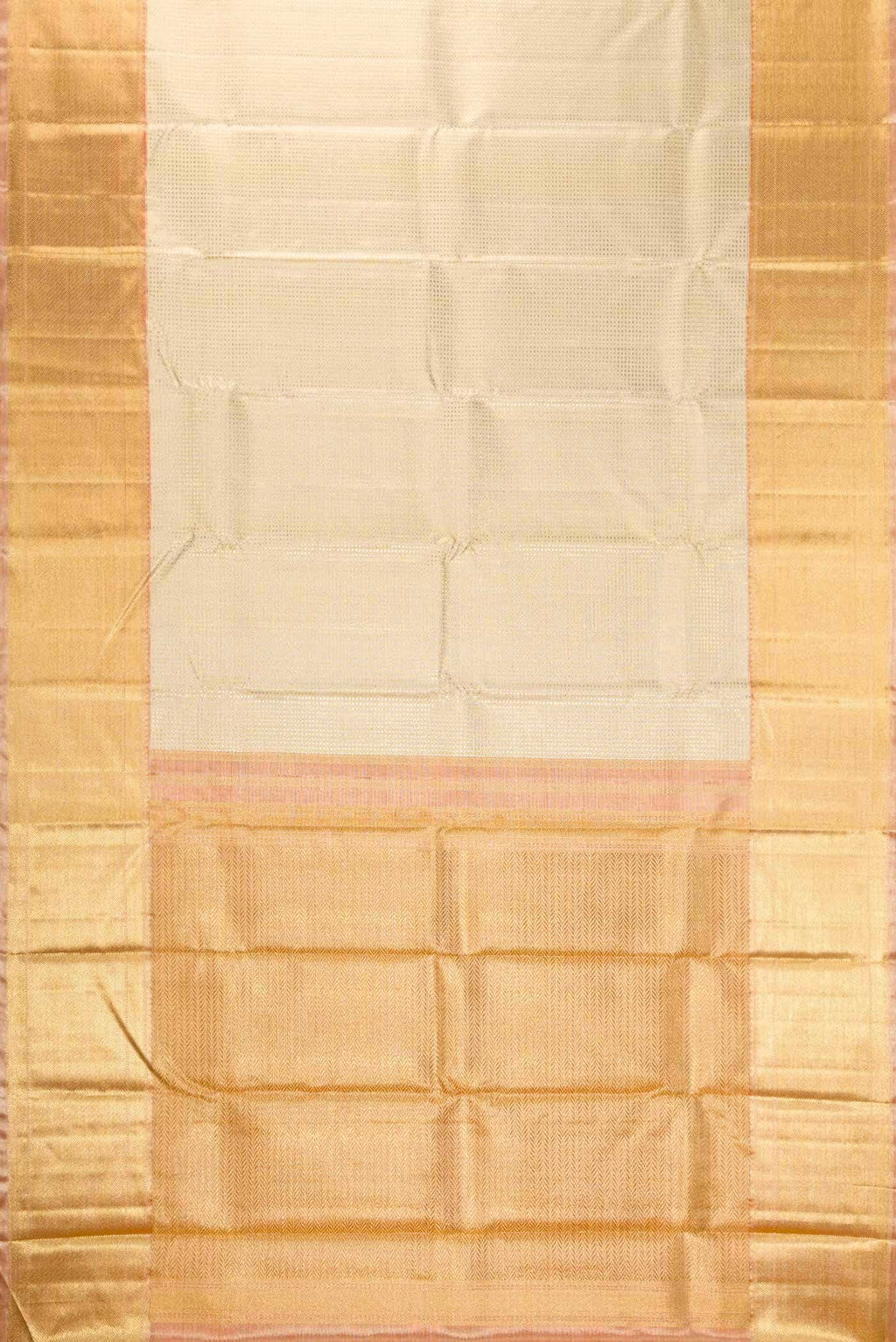 Pure Silk Pure Zari Gold Dual Tone Kanchipuram Tissue Saree