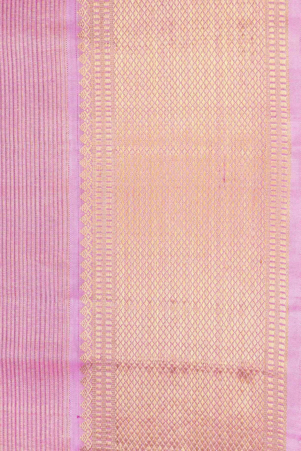 Pure Silk Pure Zari Lavender Kanchipuram Tissue Saree