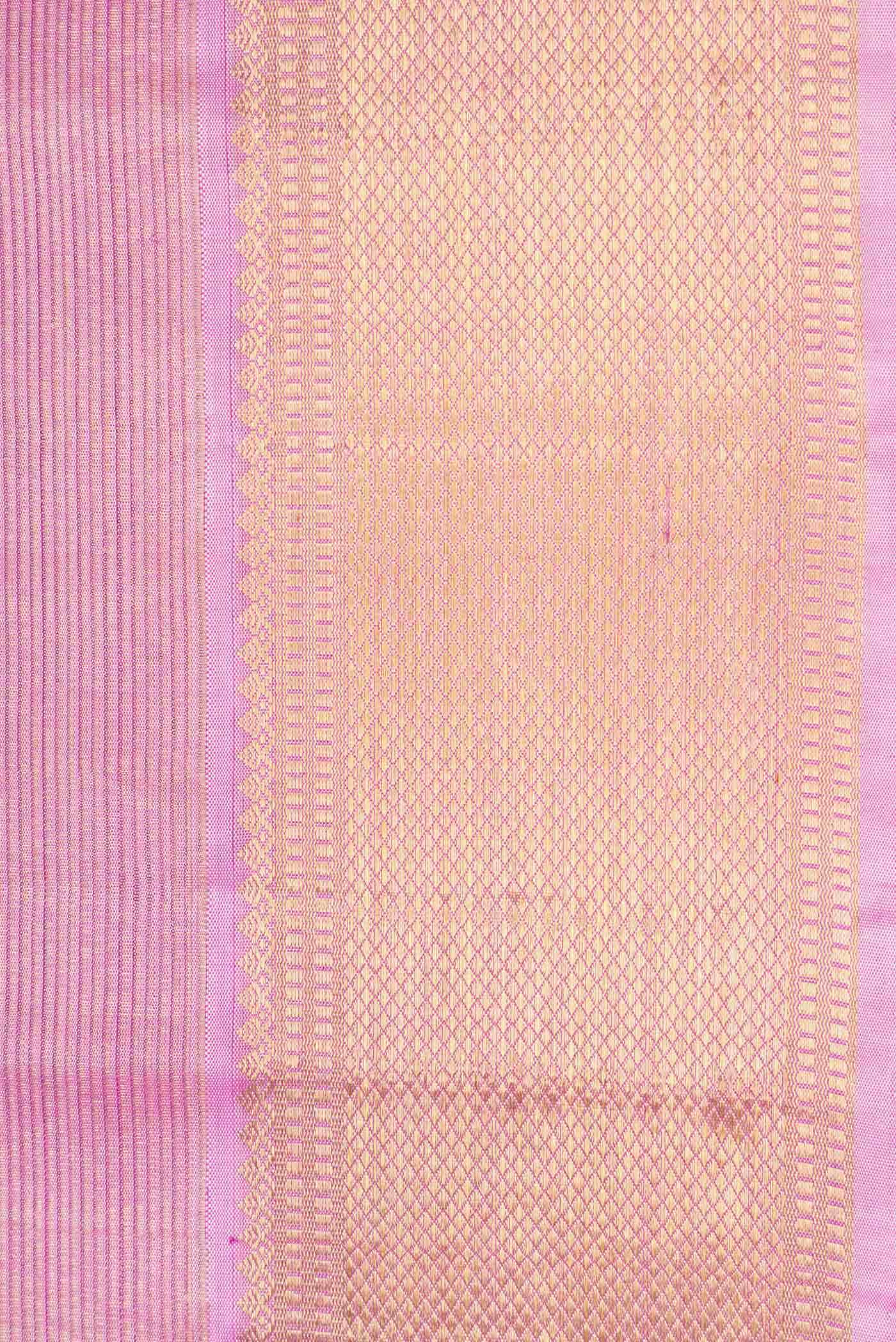 Pure Silk Pure Zari Lavender Kanchipuram Tissue Saree