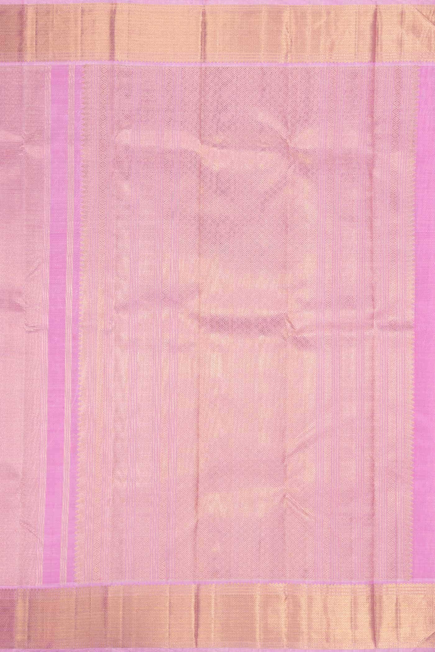 Pure Silk Pure Zari Lavender Kanchipuram Tissue Saree