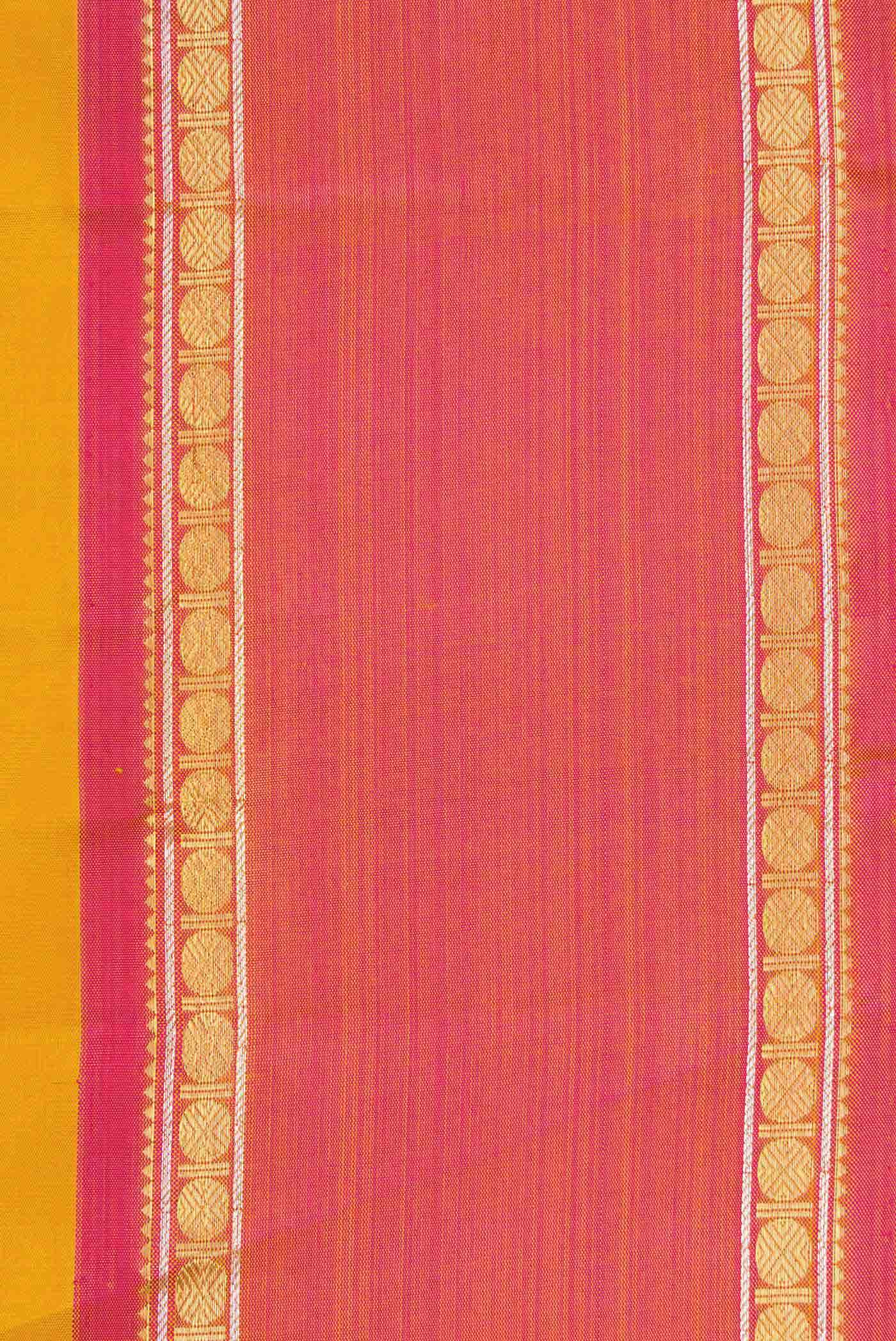 Pure Silk Pure Zari Mustard Kanchipuram Saree