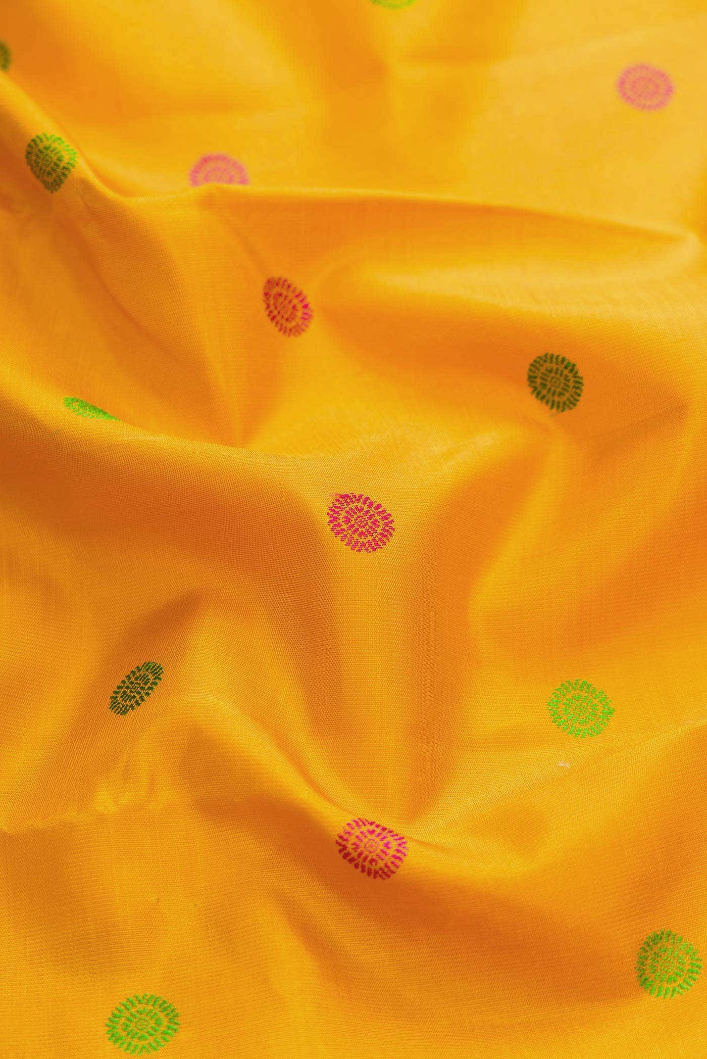 Pure Silk Pure Zari Mustard Kanchipuram Saree