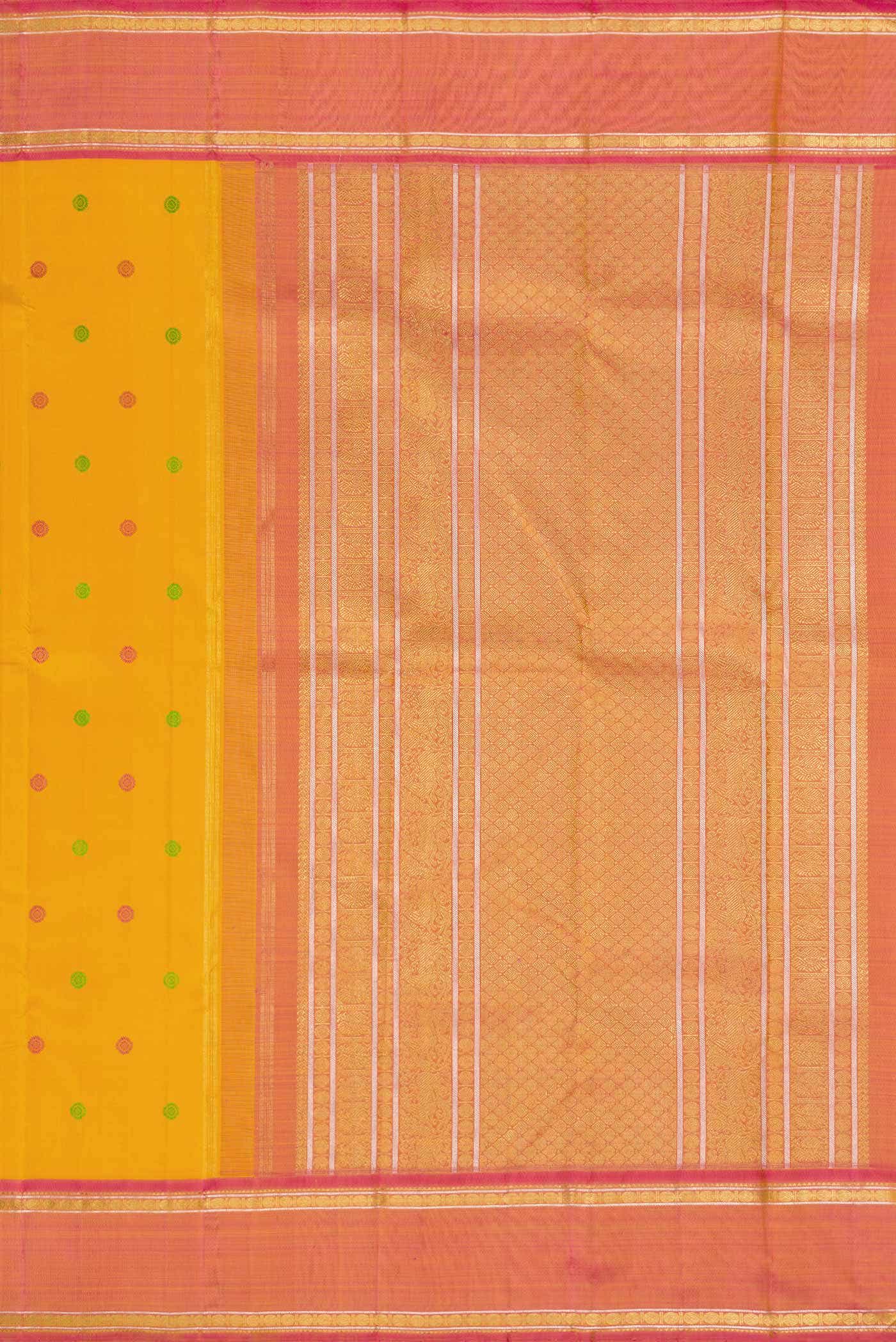 Pure Silk Pure Zari Mustard Kanchipuram Saree