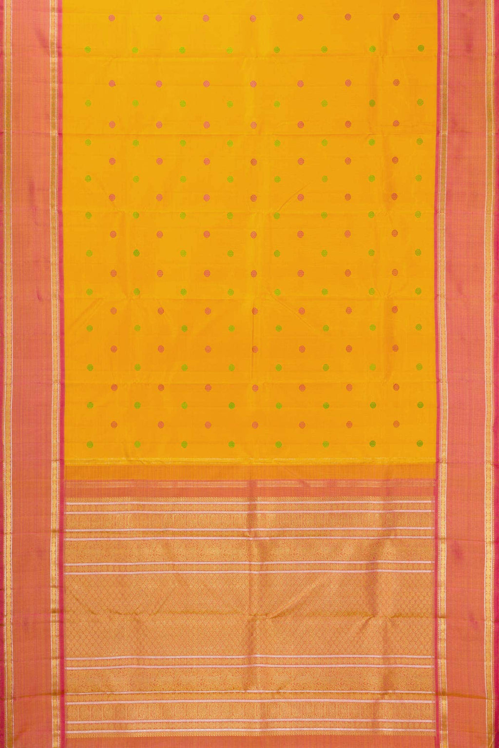 Pure Silk Pure Zari Mustard Kanchipuram Saree