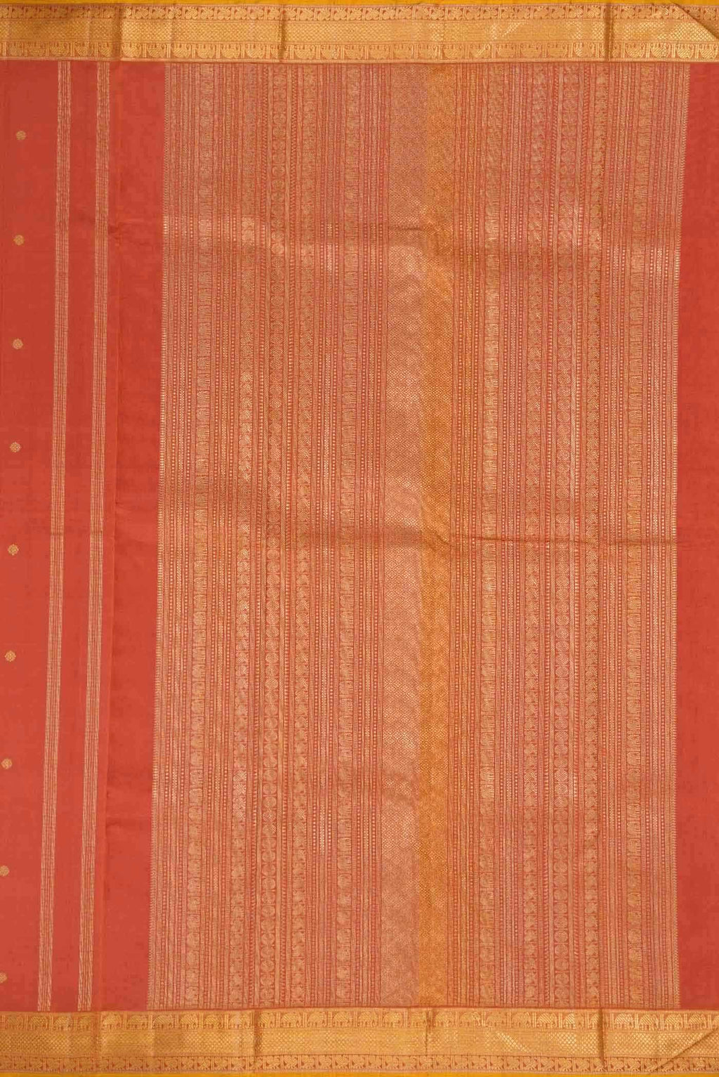 Pure Silk Pure Zari Brick Orange Kanchipuram Saree