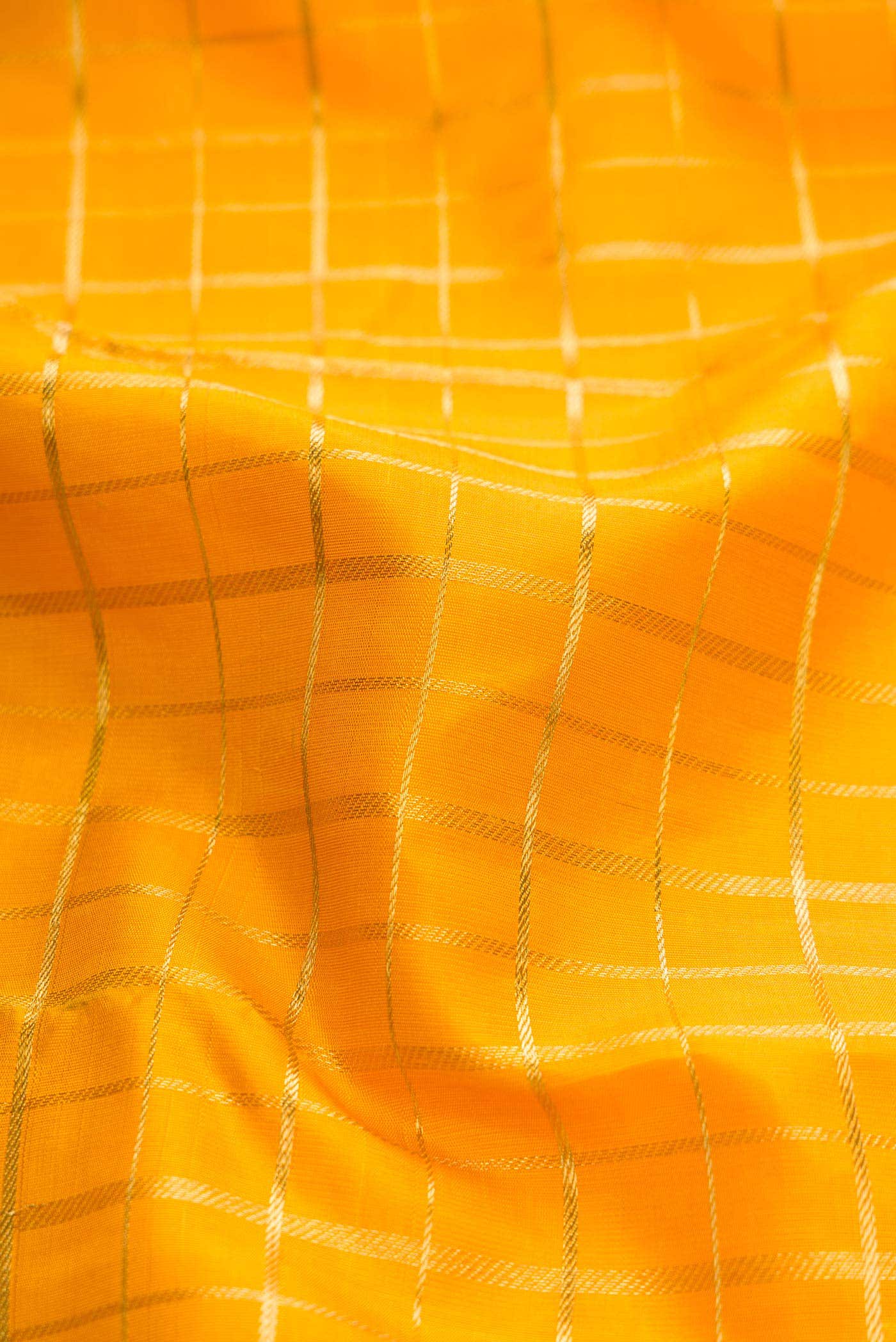 Pure Silk Pure Zari Mustard Dual Tone Kanchipuram Saree