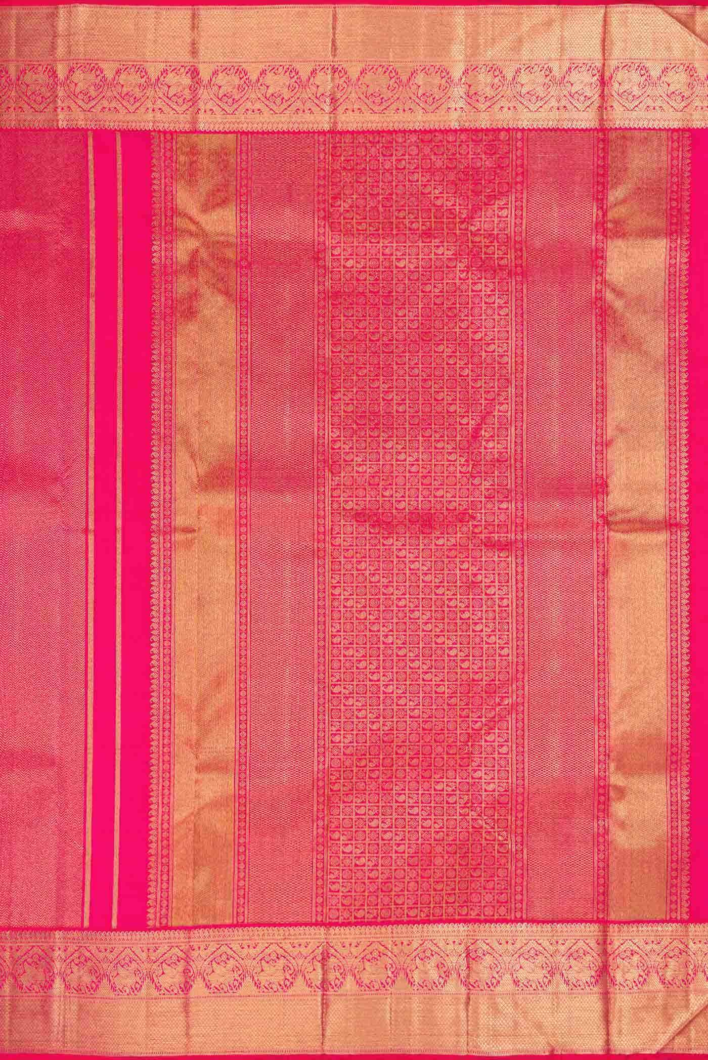 Pure Silk Pure Zari Pink Kanchipuram Saree