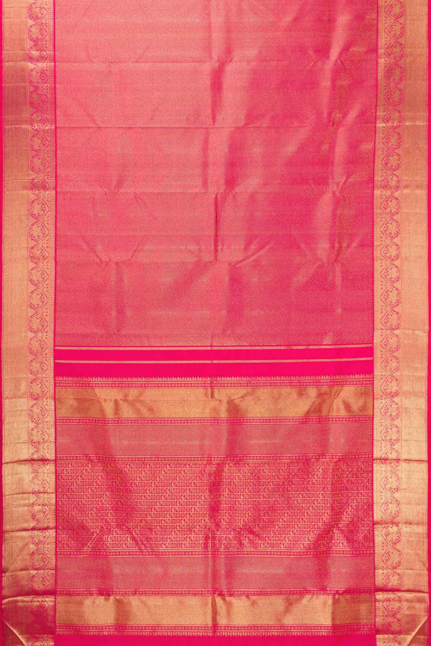 Pure Silk Pure Zari Pink Kanchipuram Saree